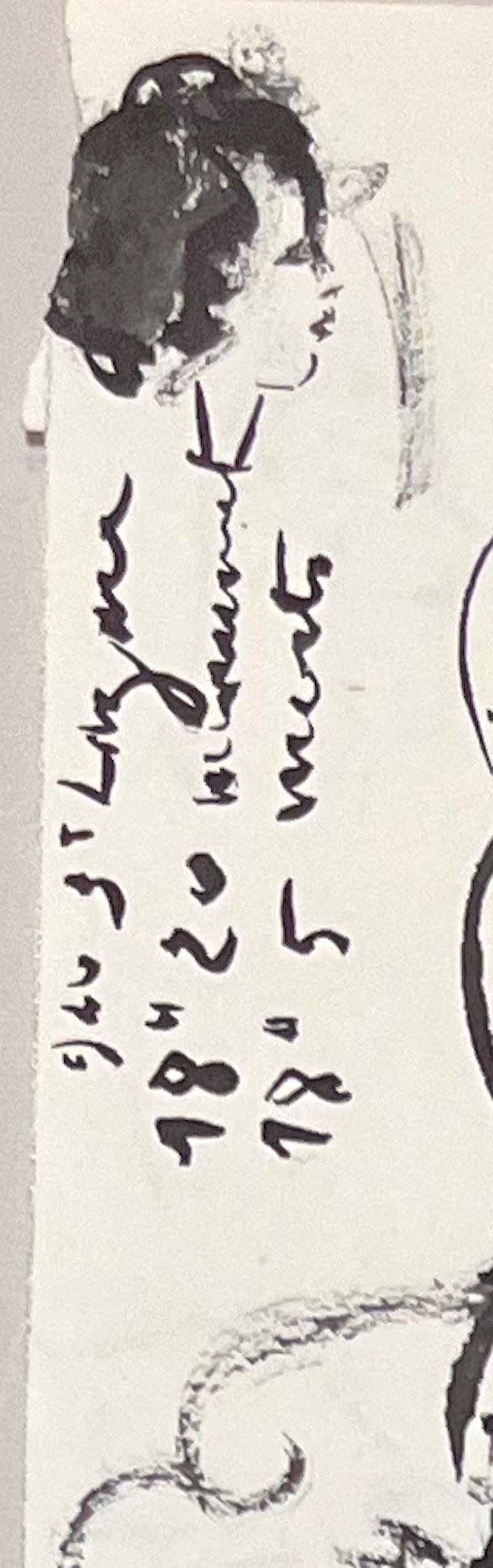 Titolo: Studi ad inchiostro francese della metà del secolo scorso di studio di volti femminili

Artista: Josine Vignon (francese, 1922-2022)

Mezzo: Inchiostro su carta

Dimensioni: 7 (altezza) x 5,75 (larghezza)

Timbrato: Verso

Condizioni:
