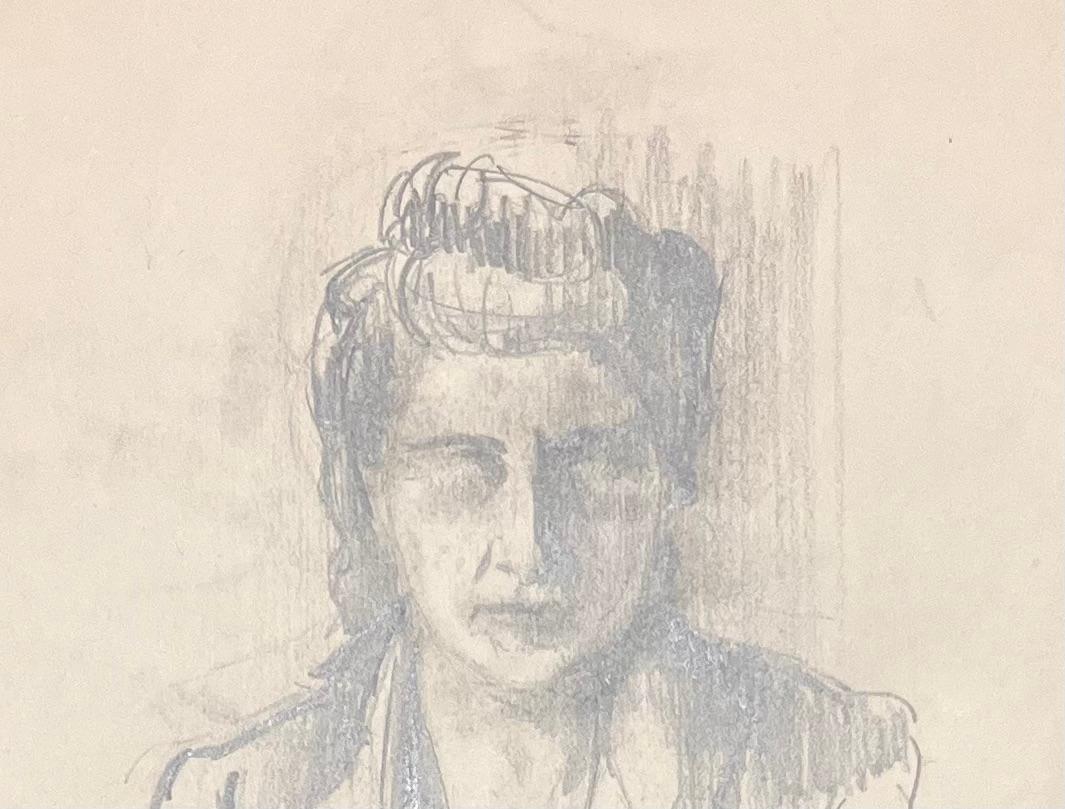 Titre : Portrait au crayon d'une femme au milieu du siècle

Artistics : Josine Vignon (française 1922-2022)

Support : Crayon sur papier

Taille : 11 (hauteur) x 7,5 (largeur)

Estampillé : Verso

Condit : Bon

Provenance : Tous les tableaux de cet
