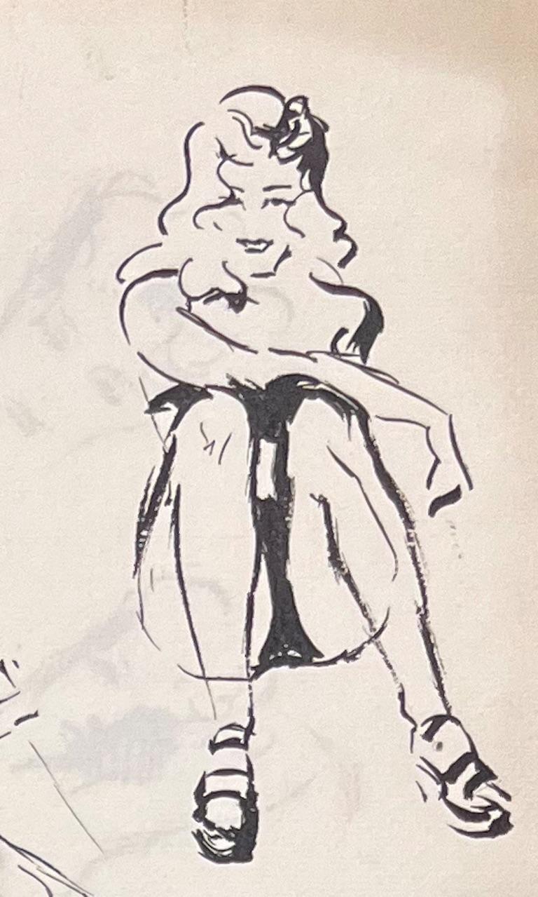 Titolo: Schizzi a inchiostro francese della metà del secolo scorso di donne in varie pose 

Artista: Josine Vignon (francese, 1922-2022)

Mezzo di comunicazione: Inchiostro e carta

Dimensioni: 9 (altezza) x 12,5 (larghezza)

Timbrato: