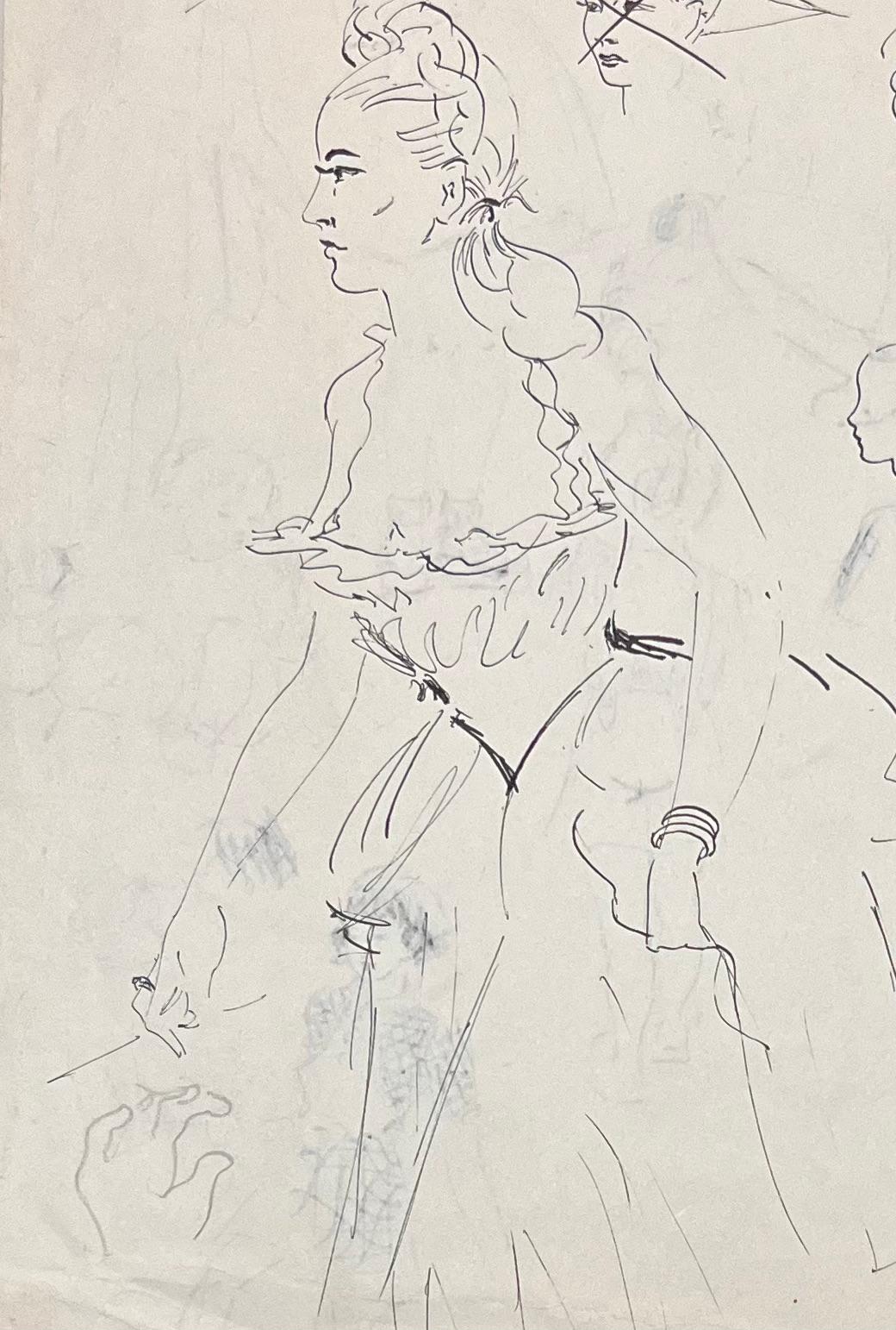Titolo: Schizzi a inchiostro francese di metà secolo di donne in abiti eleganti  

Artista: Josine Vignon (francese, 1922-2022)

Mezzo di comunicazione: Inchiostro e carta

Dimensioni: 10,5 (altezza) x 8,25 (larghezza)

Timbrato: Verso

Condizioni: