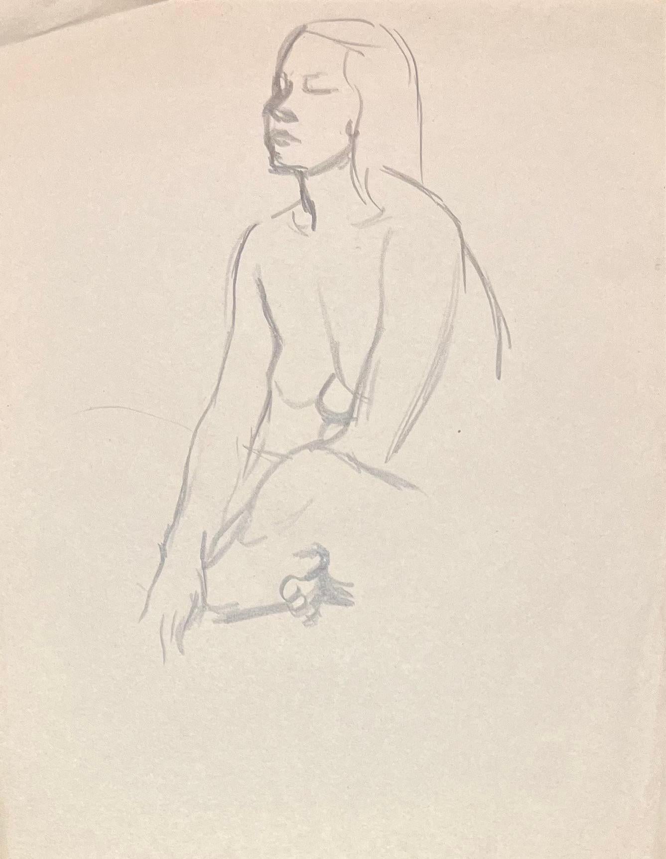 Titolo: Studio a matita di metà secolo francese di un nudo femminile seduto

Artista: Josine Vignon (francese, 1922-2022)

Mezzo: Matita e carta

Dimensioni: 10,75 (altezza) x 8,25 (larghezza)

Timbrato: No

Condizioni: Buono

Provenienza: Tutti i