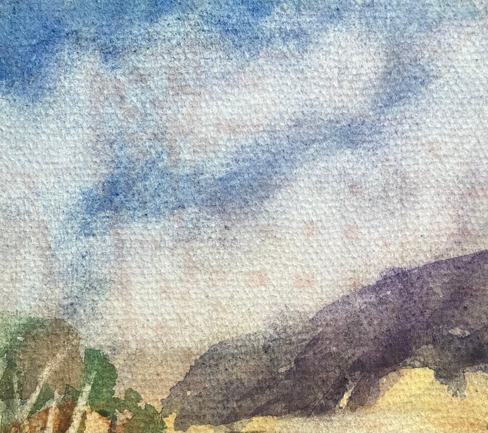 Titolo: Acquerello impressionista francese di un paesaggio montano al crepuscolo
Di Maurice Mazeilie (francese 1924-2021)
Medium: Acquerello su carta, senza cornice
Dimensioni: 6,25 x 8,5 pollici (altezza x larghezza)
Timbrato: Verso
Condit: Buono,