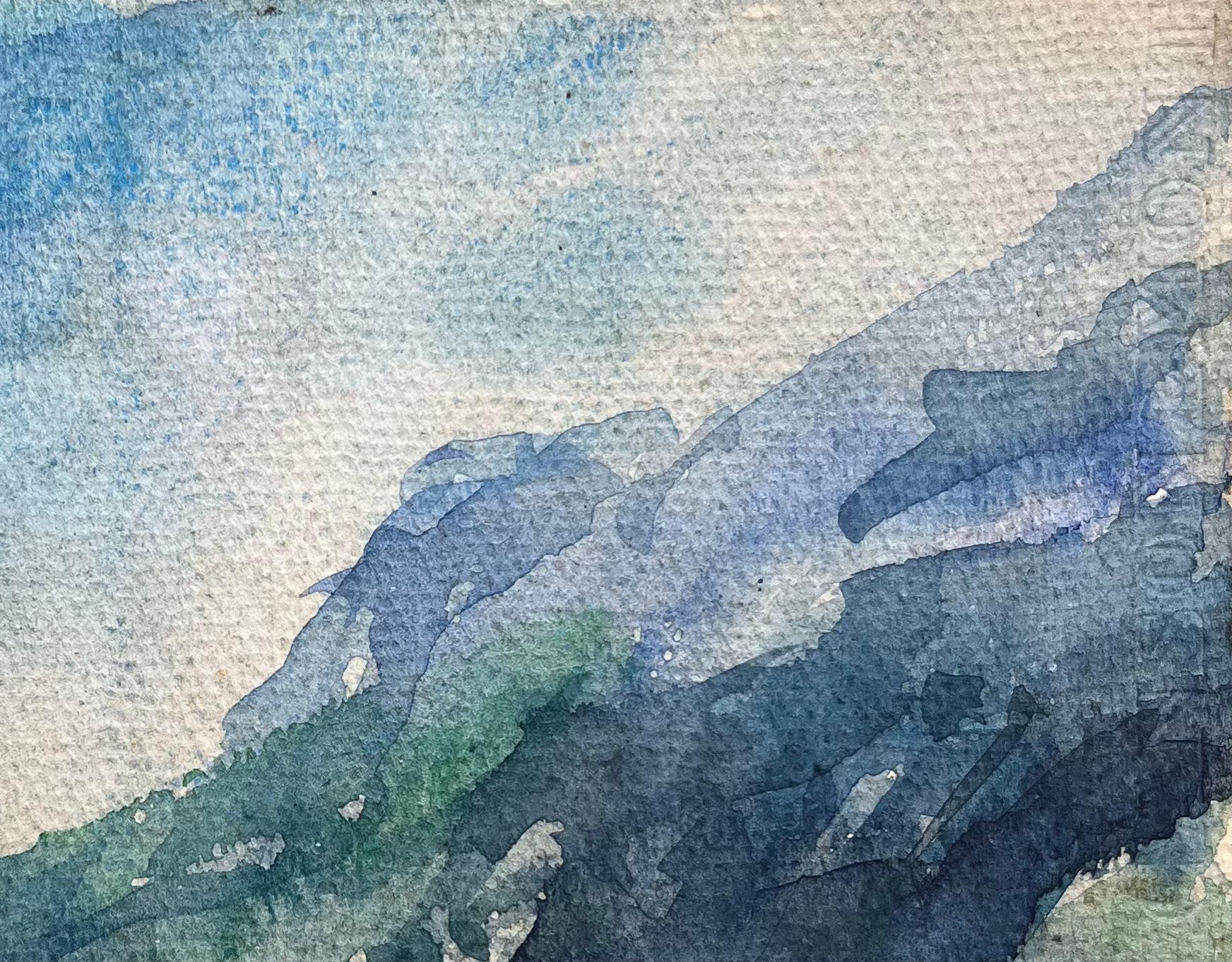 Titolo: Acquerello impressionista francese di un paesaggio montuoso e di una valle
Di Maurice Mazeilie (francese 1924-2021)
Medium: Acquerello su carta, senza cornice
Dimensioni: 6,25 x 8,5 pollici (altezza x larghezza)
Timbrato: Verso
Condit: