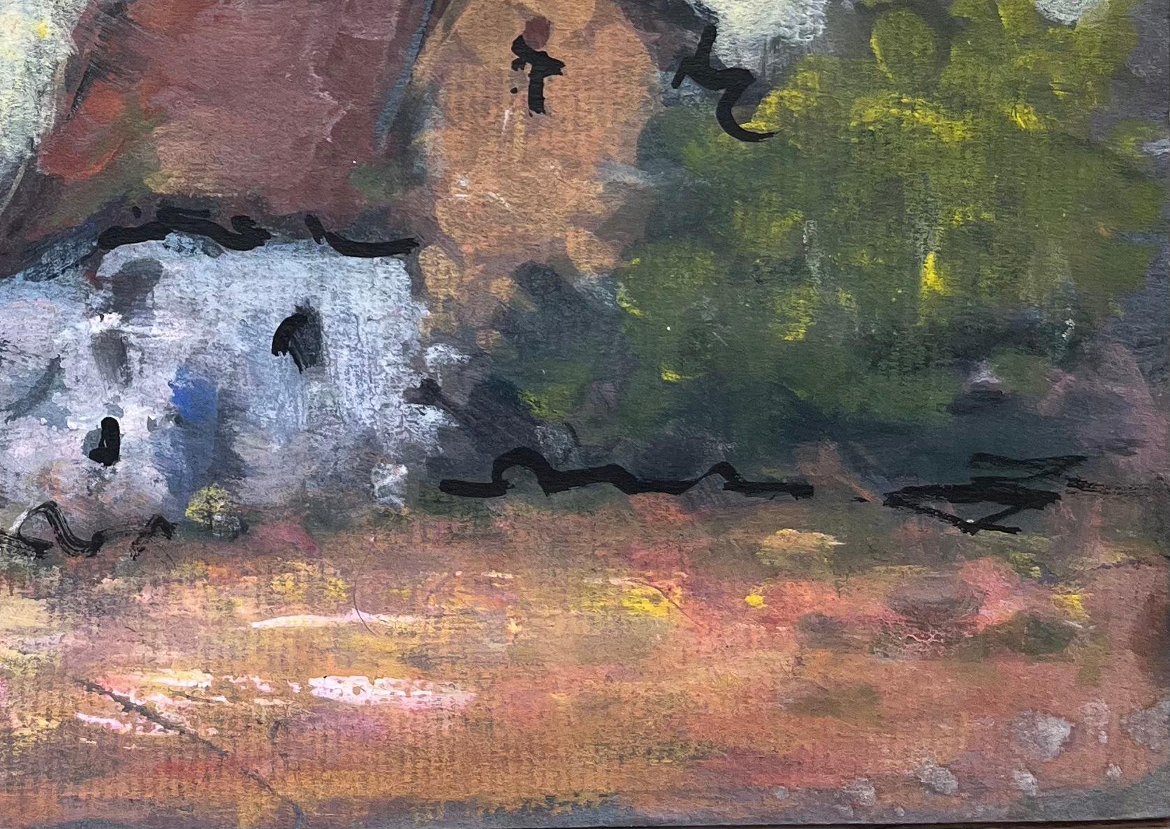 French Impressionist Painting of Rustic Village Dwellings For Sale 3