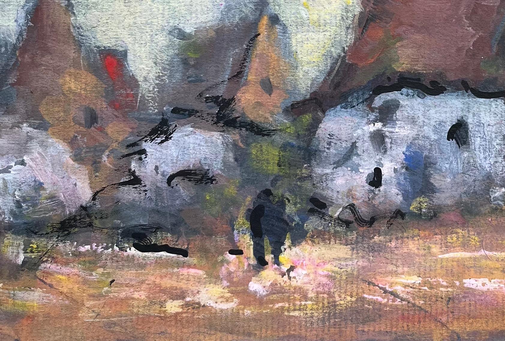 French Impressionist Painting of Rustic Village Dwellings For Sale 2