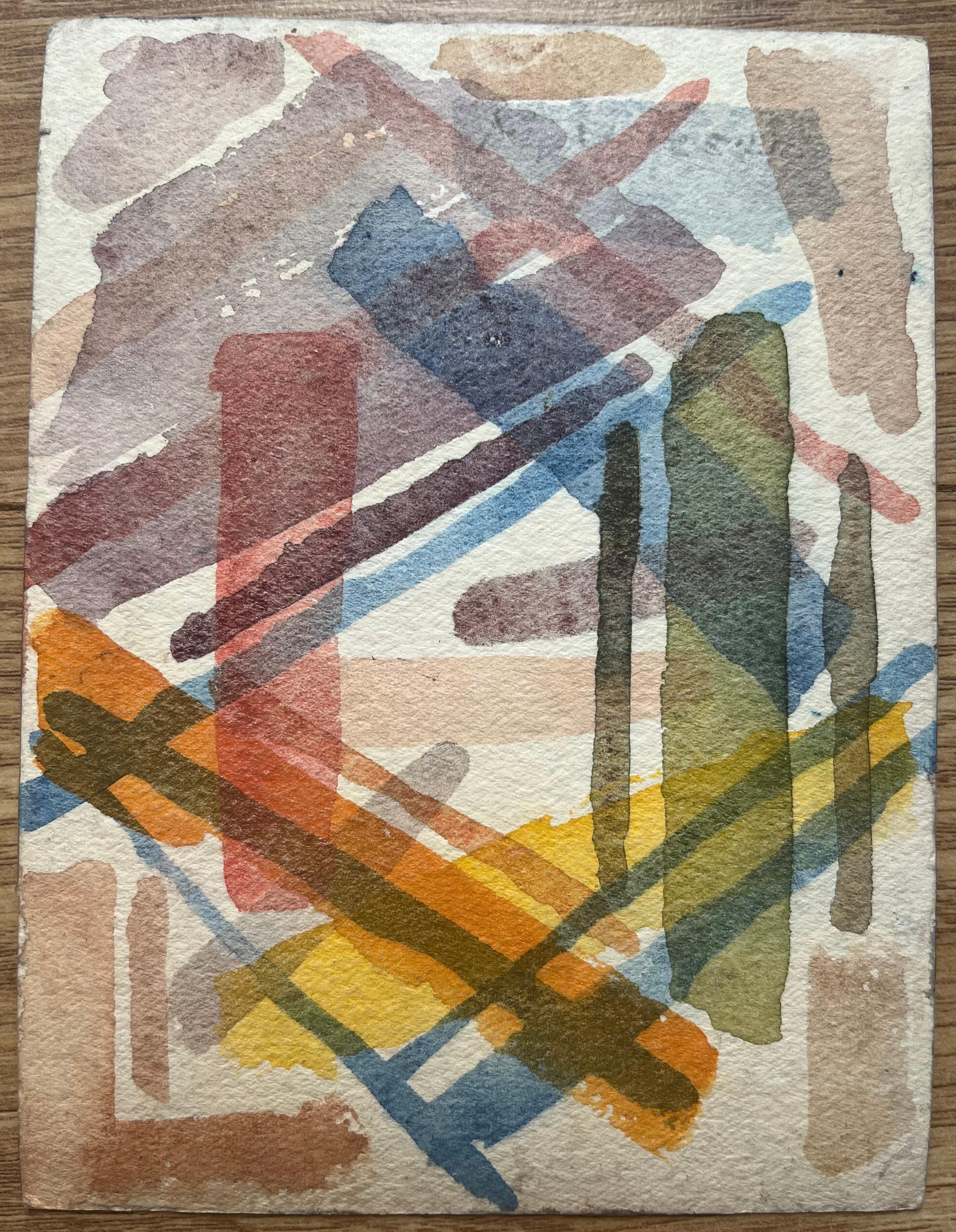 Acquerello impressionista francese con scena di strada e figure in vendita 1