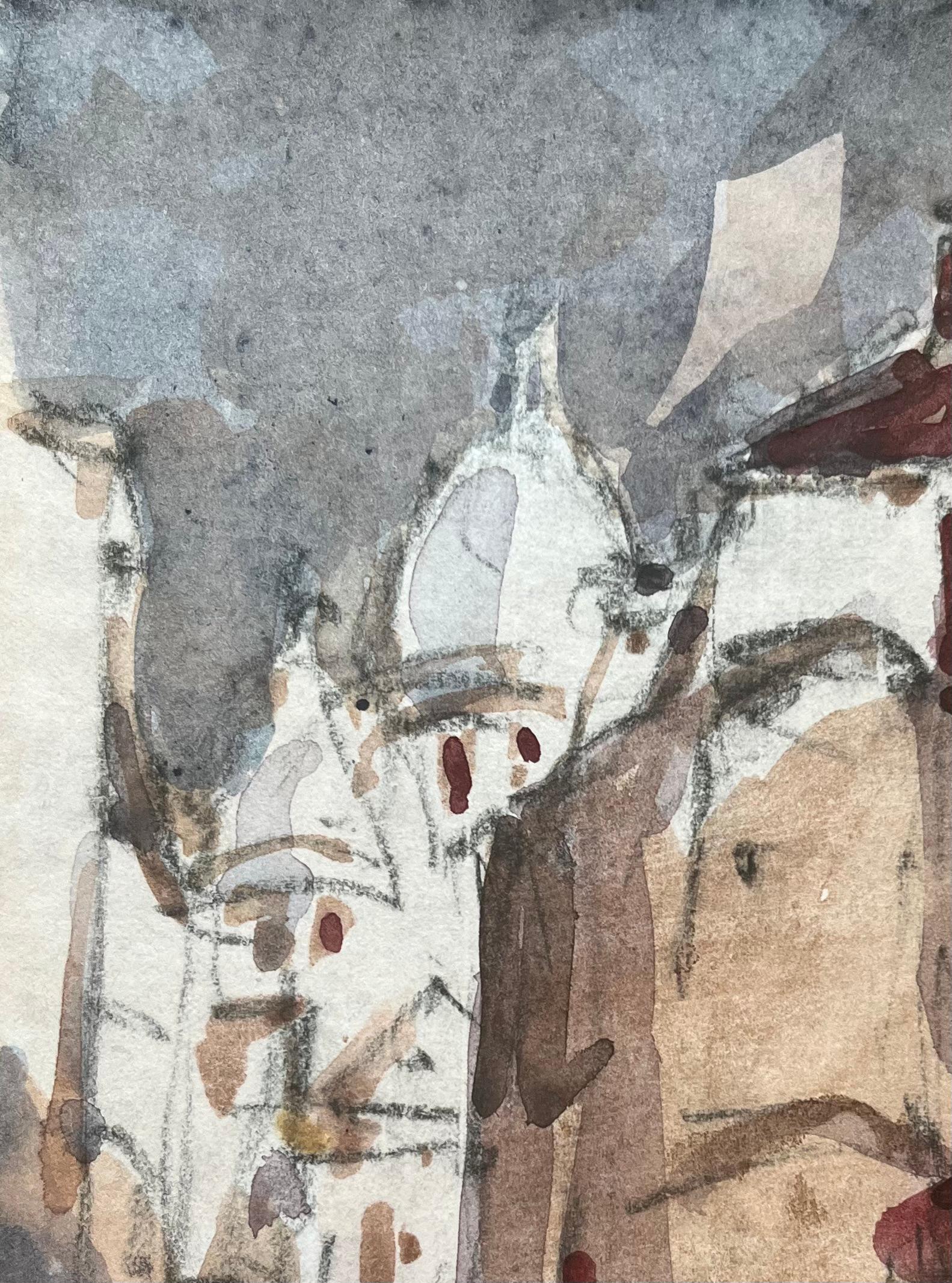 Titolo: Acquerello impressionista francese di scena urbana con cupole di cattedrale
Di Maurice Mazeilie (francese 1924-2021)
Medium: Acquerello su carta, senza cornice
Dimensioni: 6,75 x 4,5 pollici (altezza x larghezza)
Condizioni: