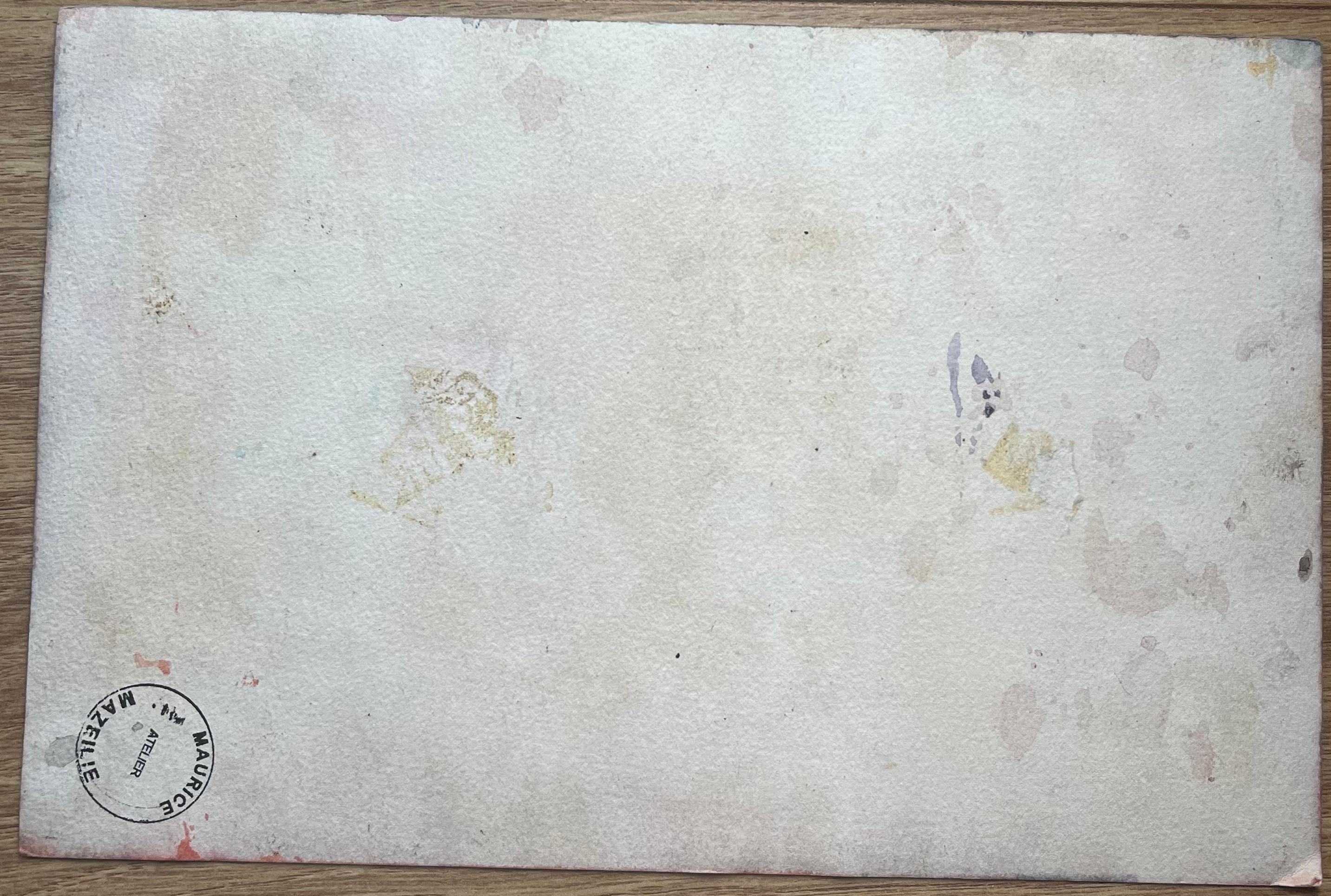 Aquarelle impressionniste française représentant une scène de rue vénitienne avec une tour et des personnages en vente 1