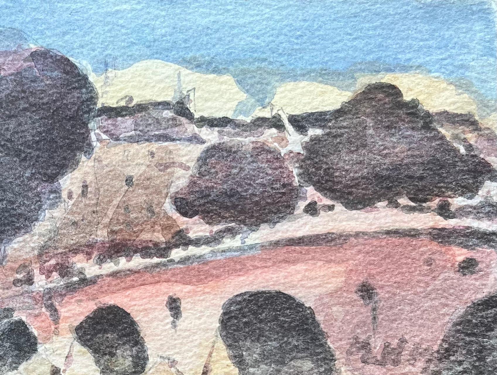 Titre : Aquarelle impressionniste française - Scène de pont parisien avec arbres et berge
Par Maurice Mazeilie (français 1924-2021)
Moyen d'expression : Aquarelle sur papier, non encadrée
Taille : 7.5 x 11 pouces (hauteur x largeur)
Estampillé :