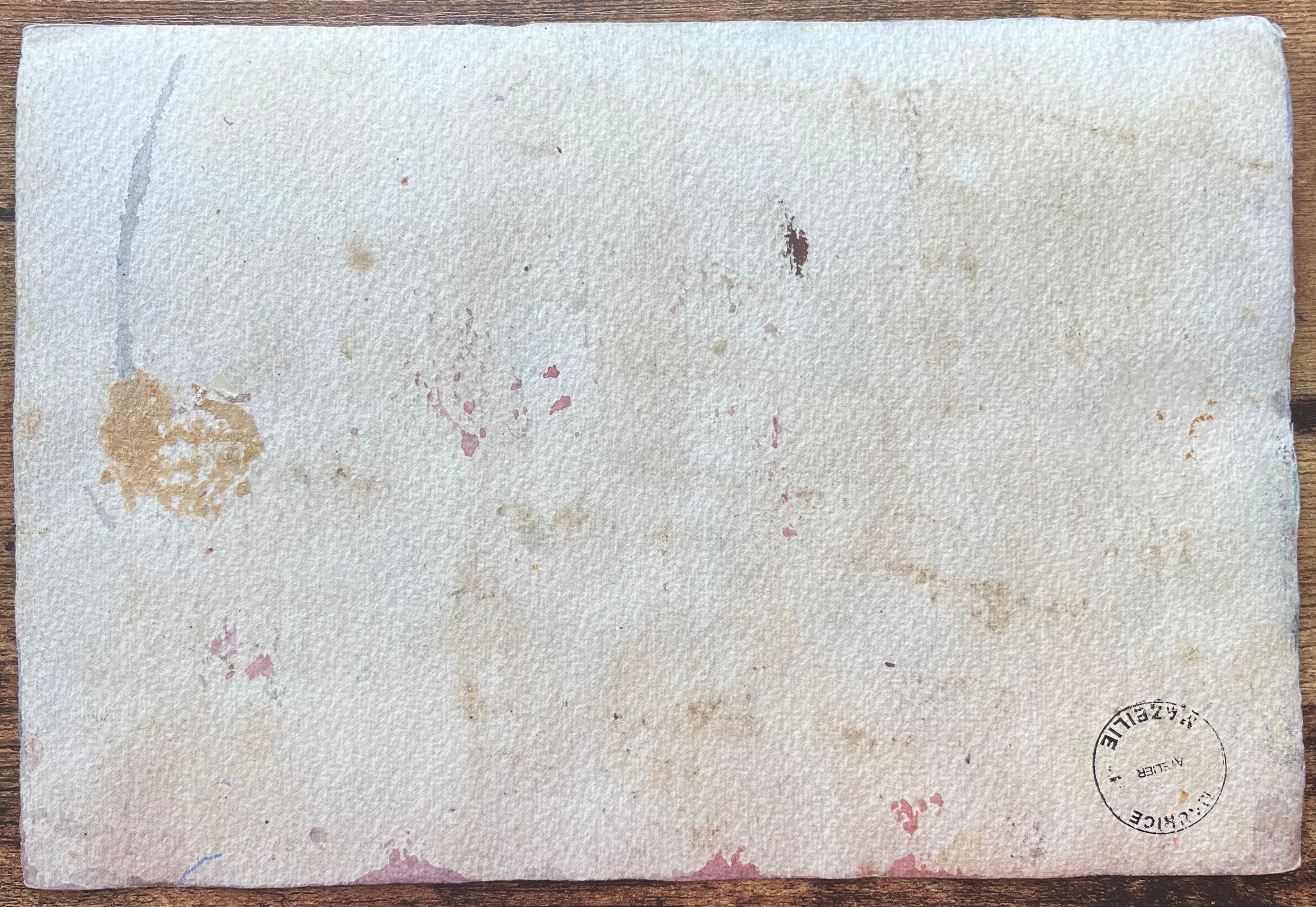 Aquarelle impressionniste française représentant des tours par la rivière à Paris en vente 1
