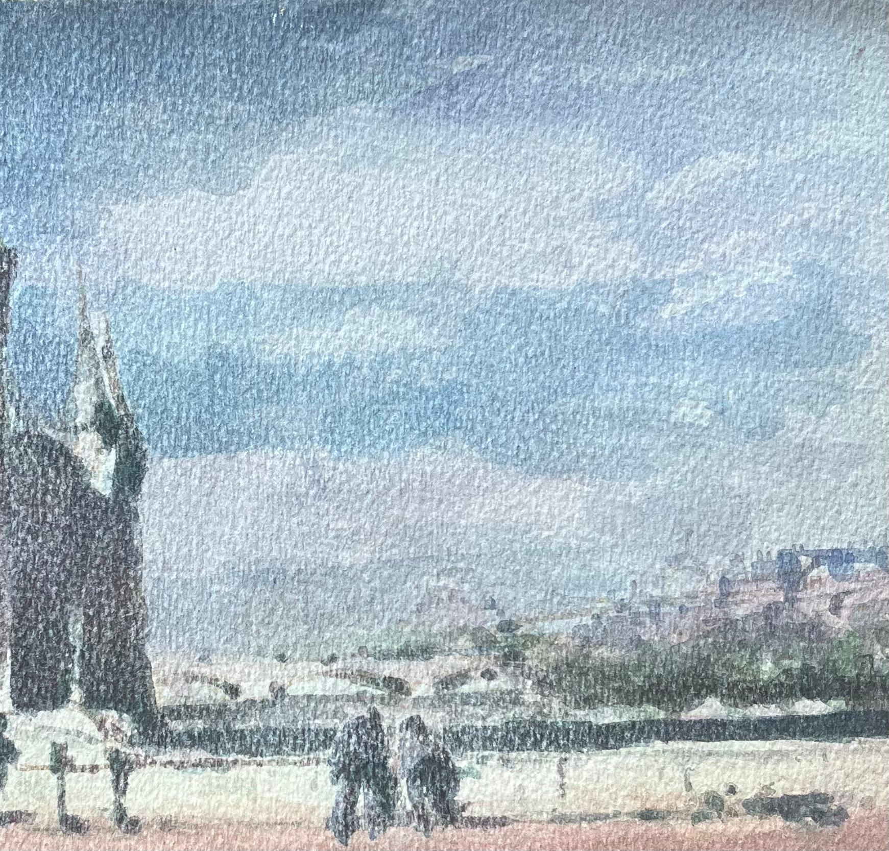 Titre : Aquarelle impressionniste française de tours au bord de la rivière à Paris
Par Maurice Mazeilie (français 1924-2021)
Moyen d'expression : Aquarelle sur papier, non encadrée
Taille : 7.5 x 11 pouces (hauteur x largeur)
Signé : Oui
Condit :