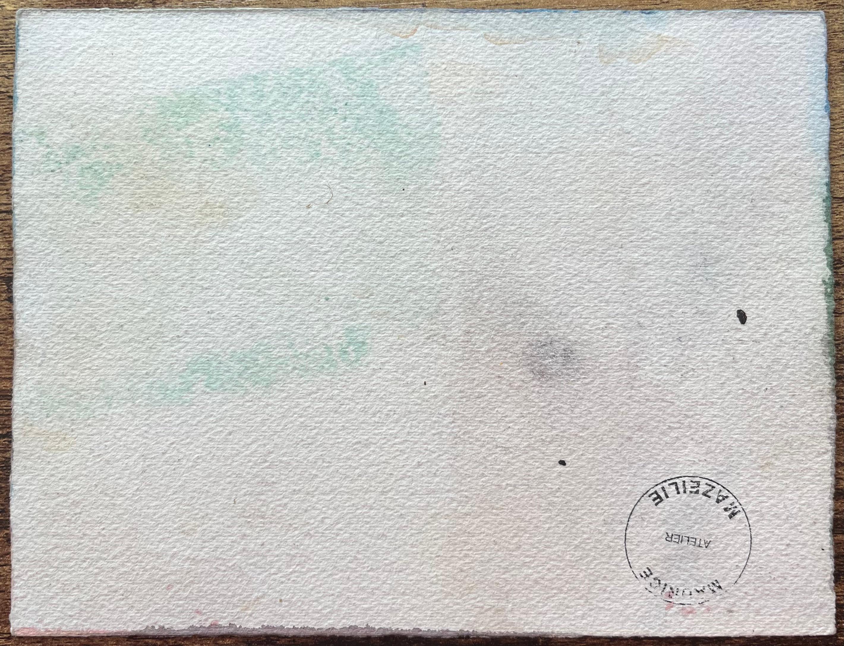 Aquarelle impressionniste française d'une vue des rives de Paris avec pont en vente 2