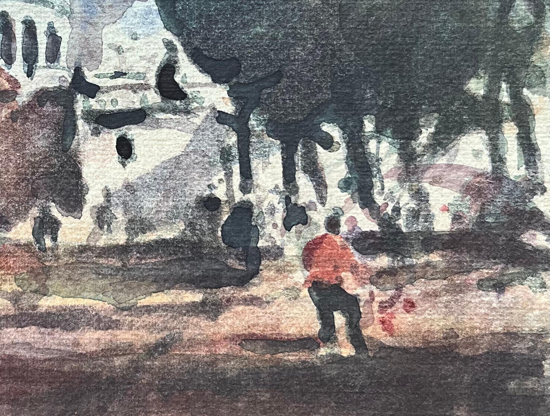Titre : Aquarelle impressionniste française du Sacré-Cœur à Montmartre à Paris
Par Maurice Mazeilie (français 1924-2021)
Moyen d'expression : Aquarelle sur papier, non encadrée
Taille : 5.75 x 7.5 pouces (hauteur x largeur)
Signé : Oui
Condit : Bon,