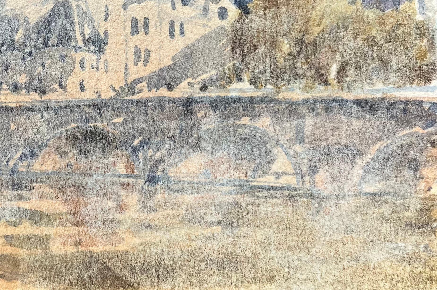French Impressionist Watercolor of Notre-Dame and Île de la Cité For Sale 2