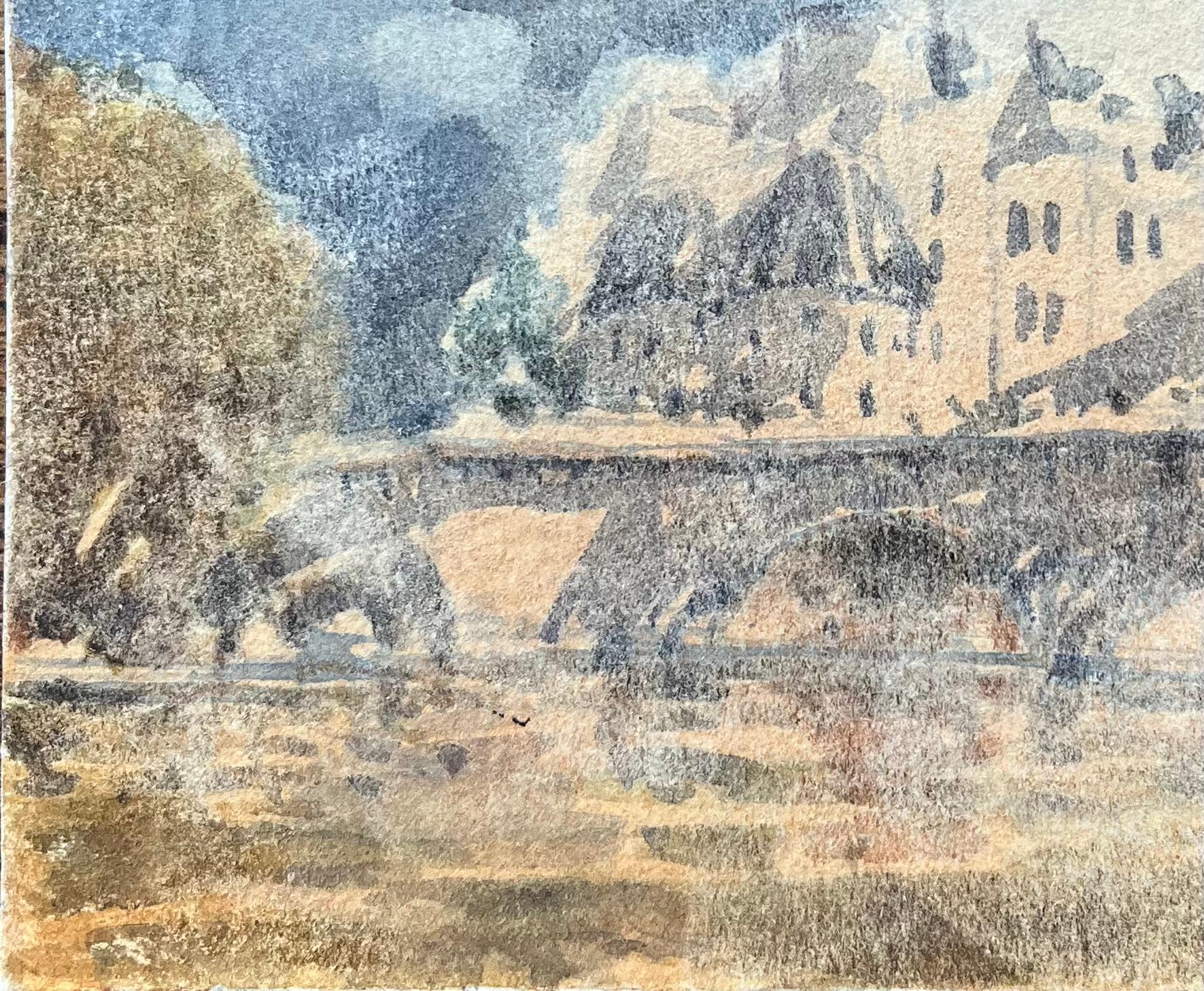 French Impressionist Watercolor of Notre-Dame and Île de la Cité For Sale 3