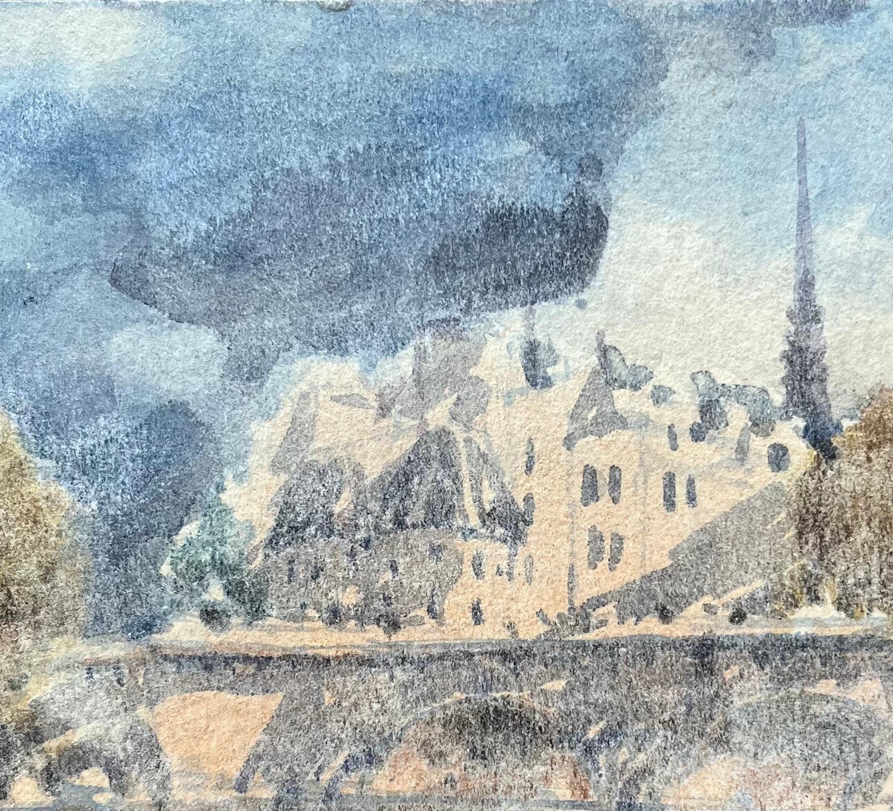 French Impressionist Watercolor of Notre-Dame and Île de la Cité For Sale 4