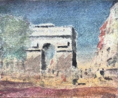 French Impressionist Watercolor of the Arc de Triomphe in Paris