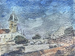 French Impressionist Watercolor of La Conciergerie and the Pont au Change