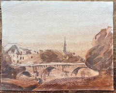 French Impressionist Watercolor of Île de la Cité and Pont Neuf