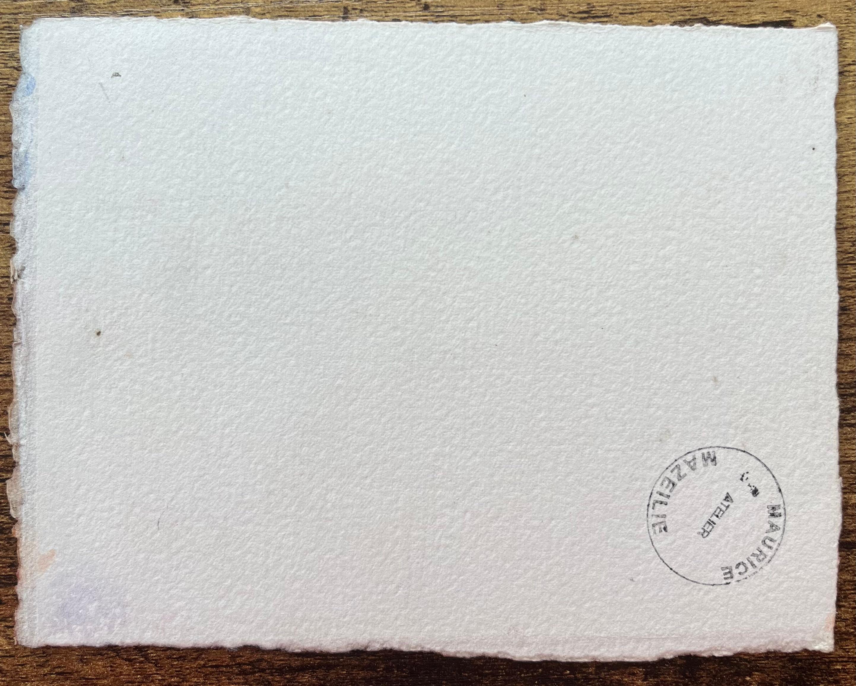 Aquarelle impressionniste française de Pont Neuf avec rive de rivière éclairée en vente 1
