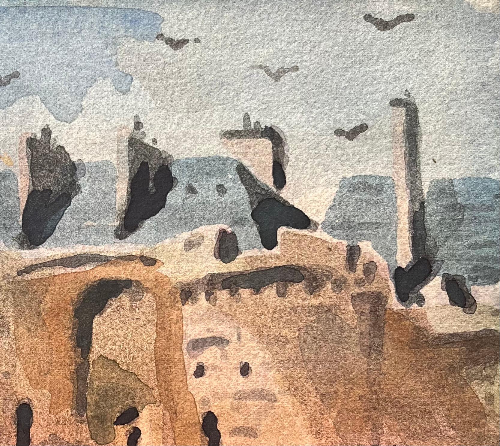Titre : Aquarelle impressionniste française d'une façade architecturale historique
Par Maurice Mazeilie (français 1924-2021)
Moyen d'expression : Aquarelle sur papier, non encadrée
Taille : 5.5 x 7.5 pouces (hauteur x largeur)
Estampillé :