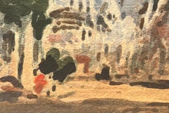 French Impressionist Watercolor of Sacré-Cœur and Montmartre Street Scene