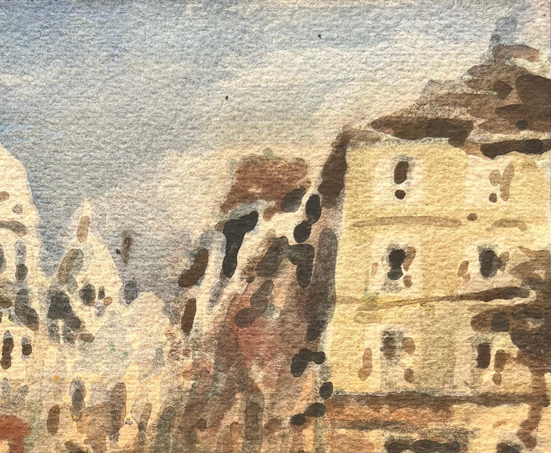 Acquerello impressionista francese di Sacré-Cœur e scena di strada di Montmartre in vendita 2