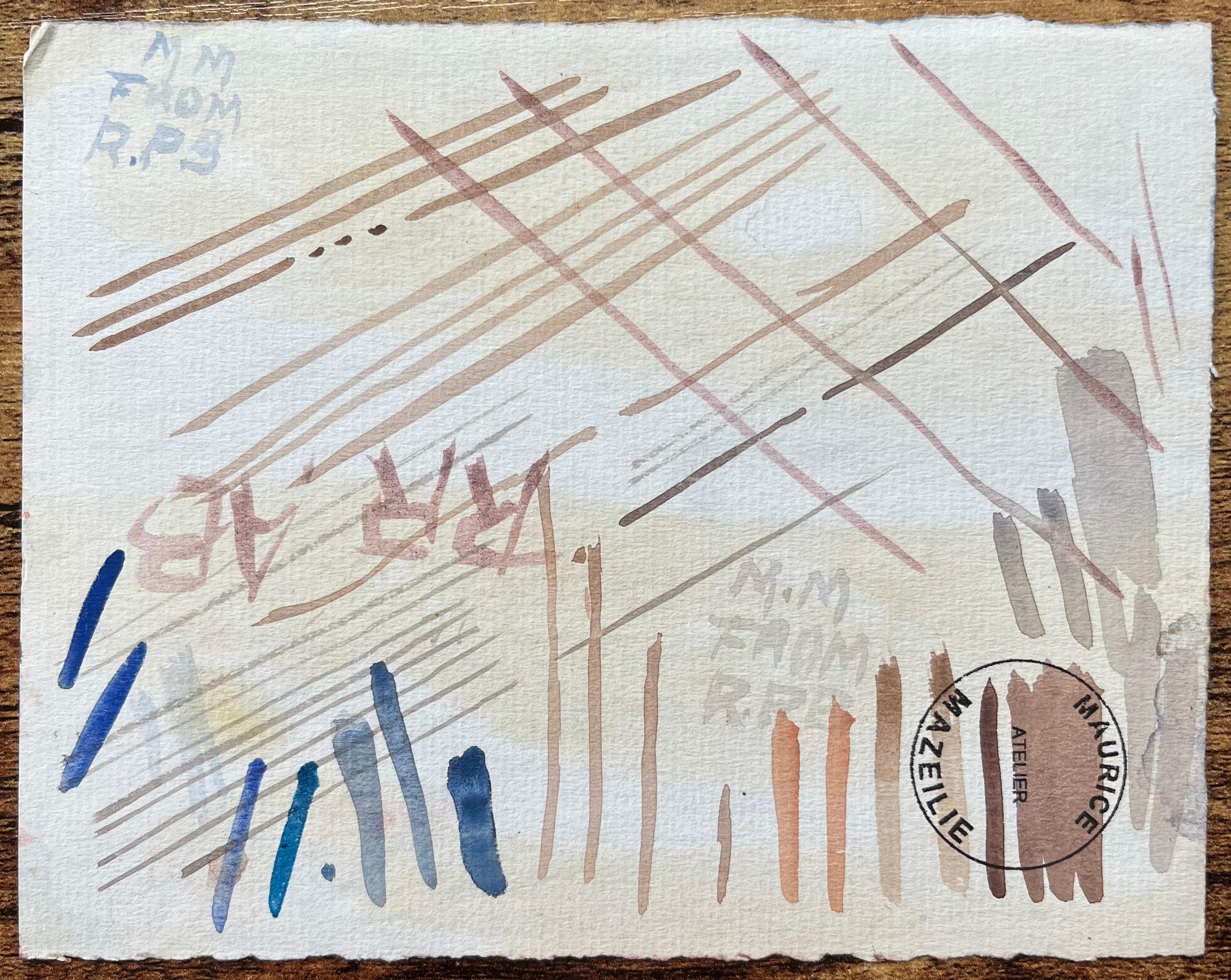 Aquarelle impressionniste française d'une scène de paysage côtier en vente 1