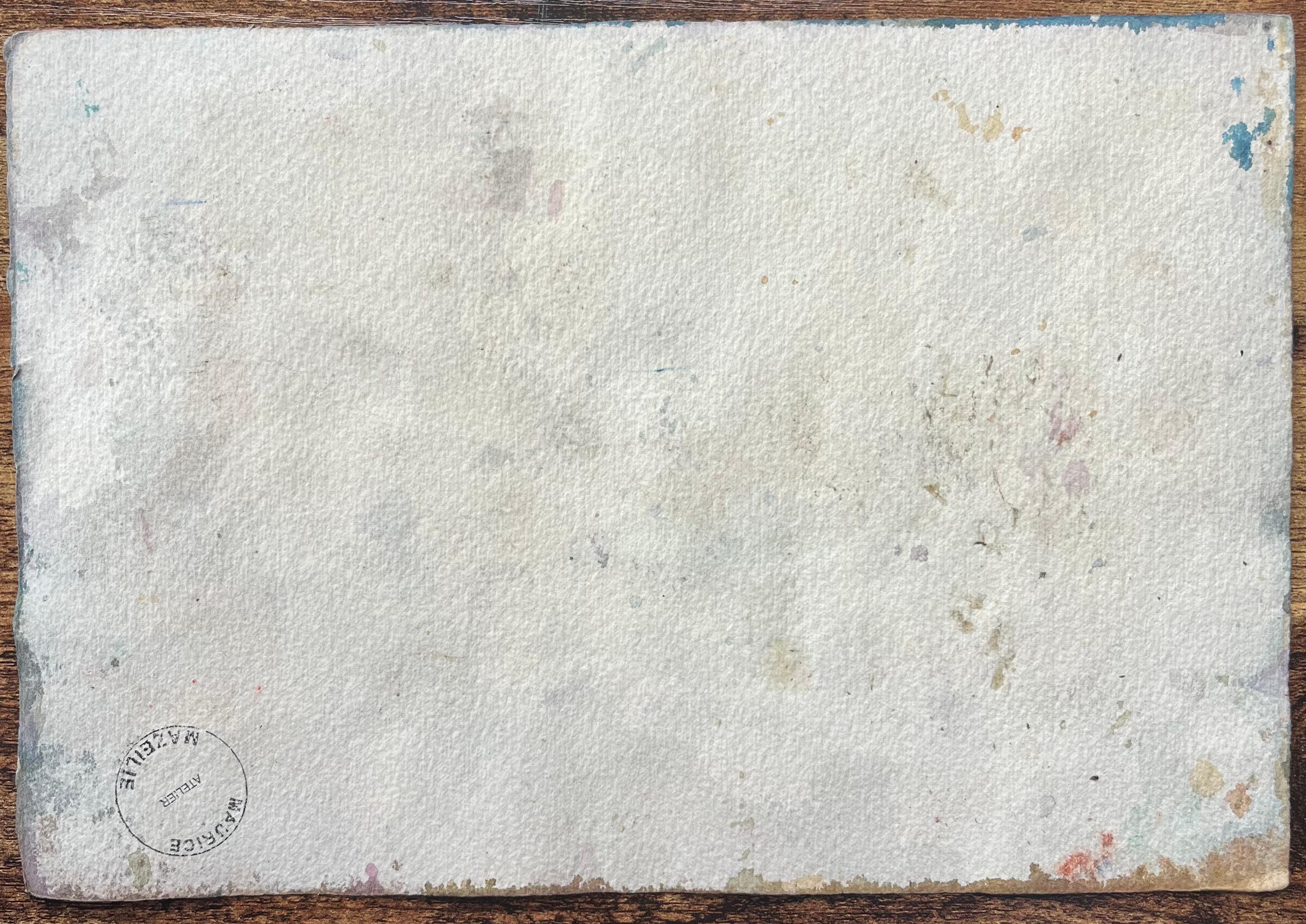 Aquarelle impressionniste française d'une scène de phare côtier en vente 1