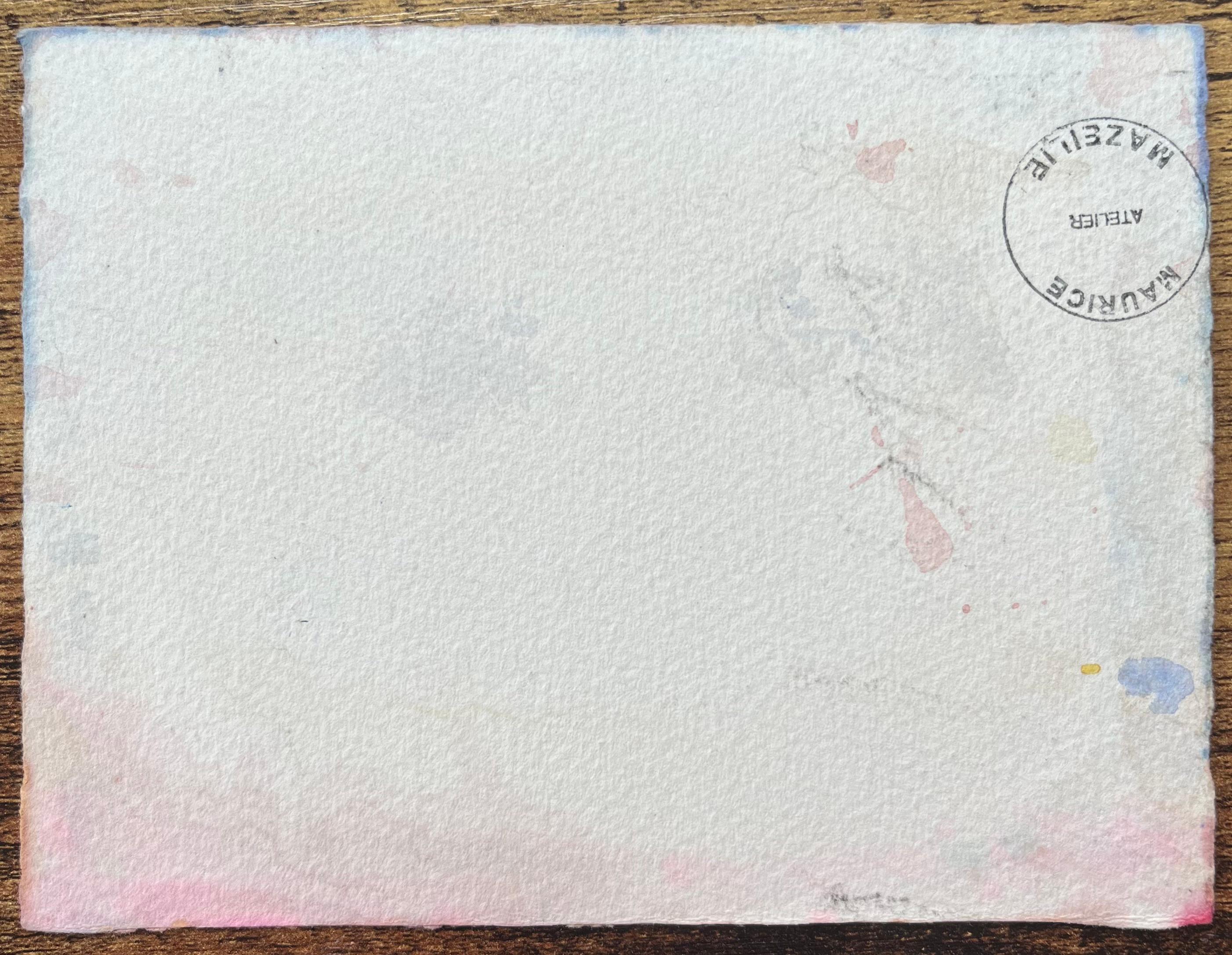 Acquerello impressionista francese raffigurante un paesaggio costiero con colline ondulate in vendita 2
