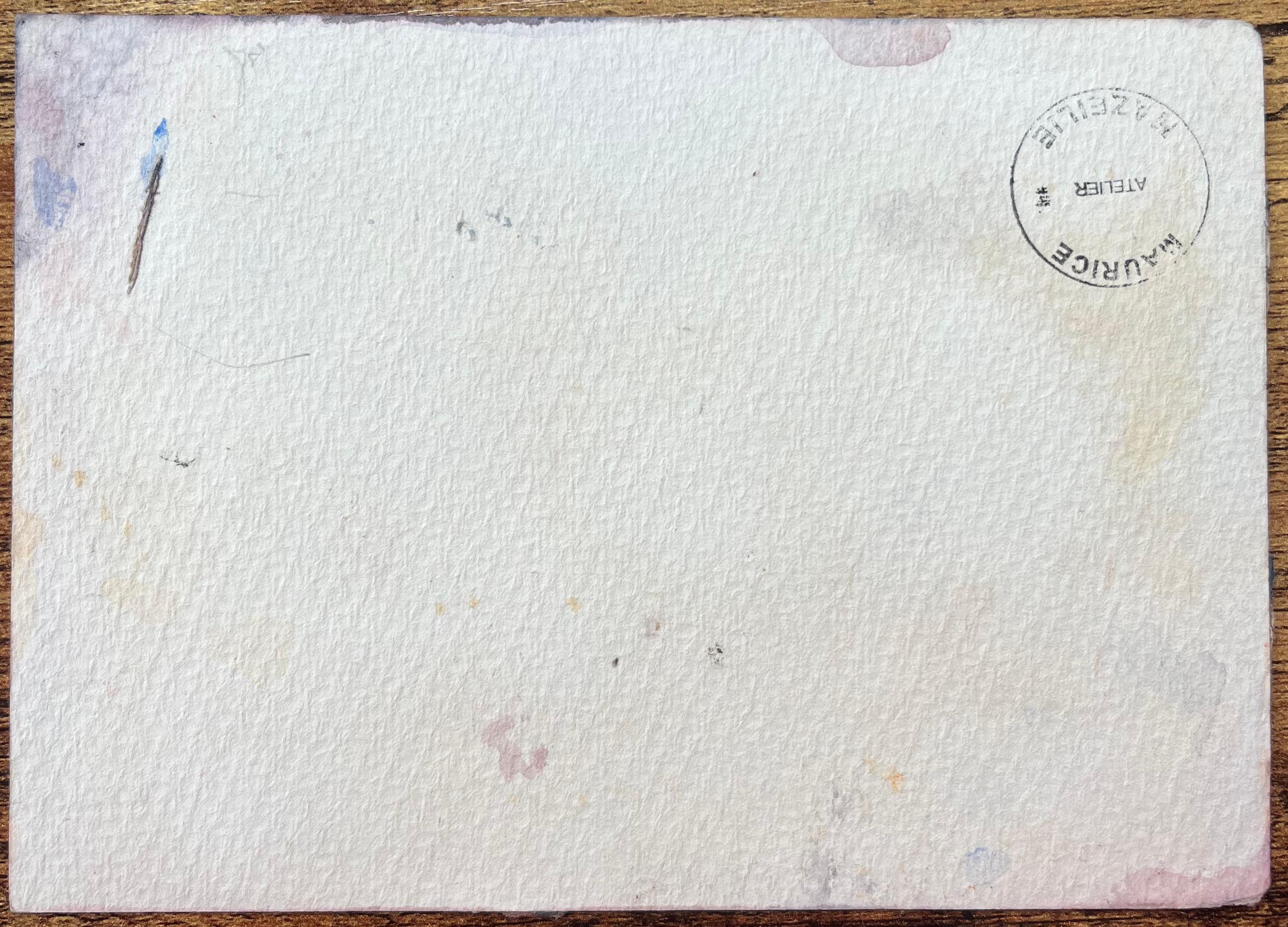 Aquarelle impressionniste française représentant des cottages côtiers au ciel spectaculaire en vente 3