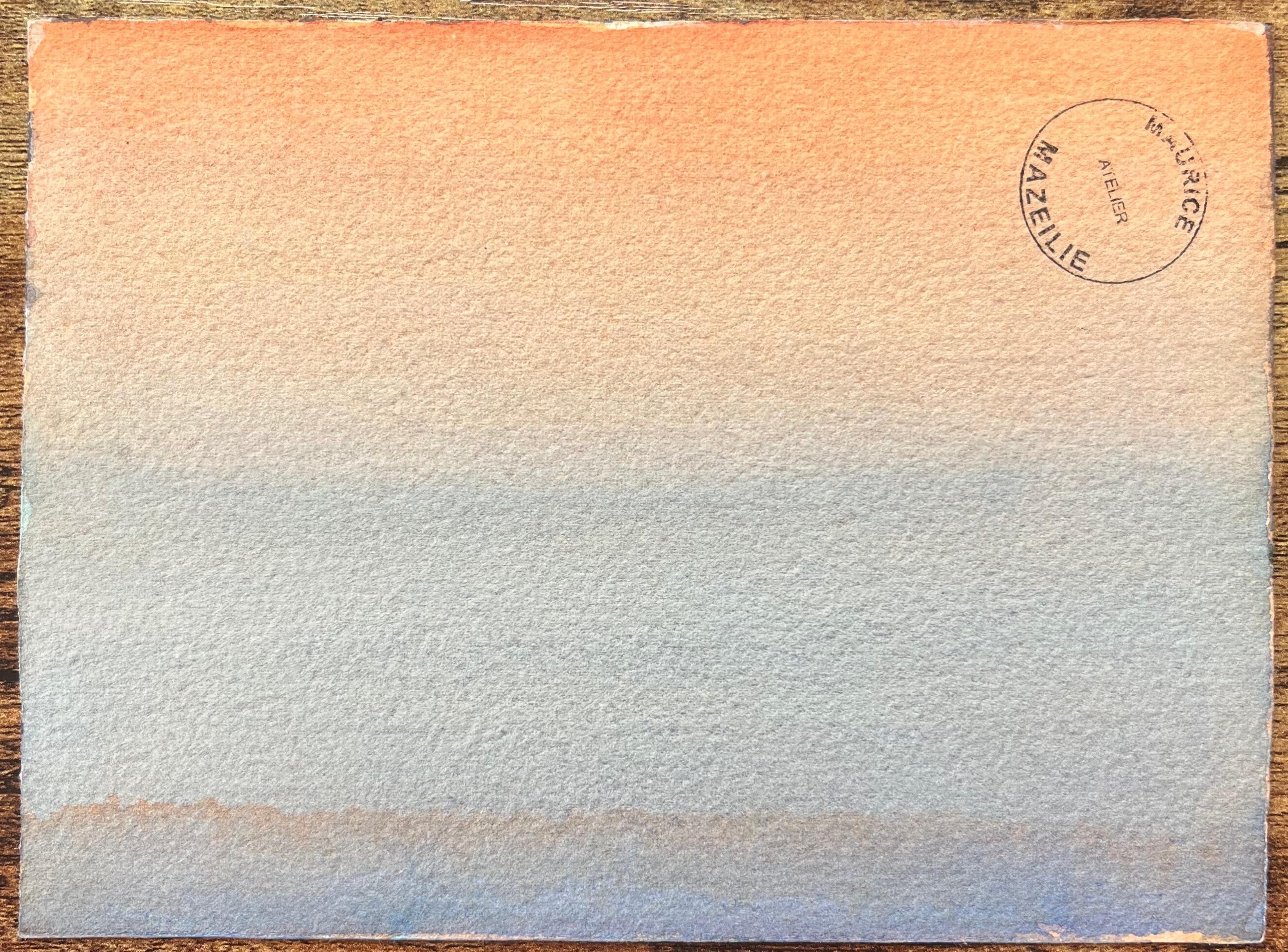 Aquarelle impressionniste française d'une scène côtière de Tranquil en vente 1