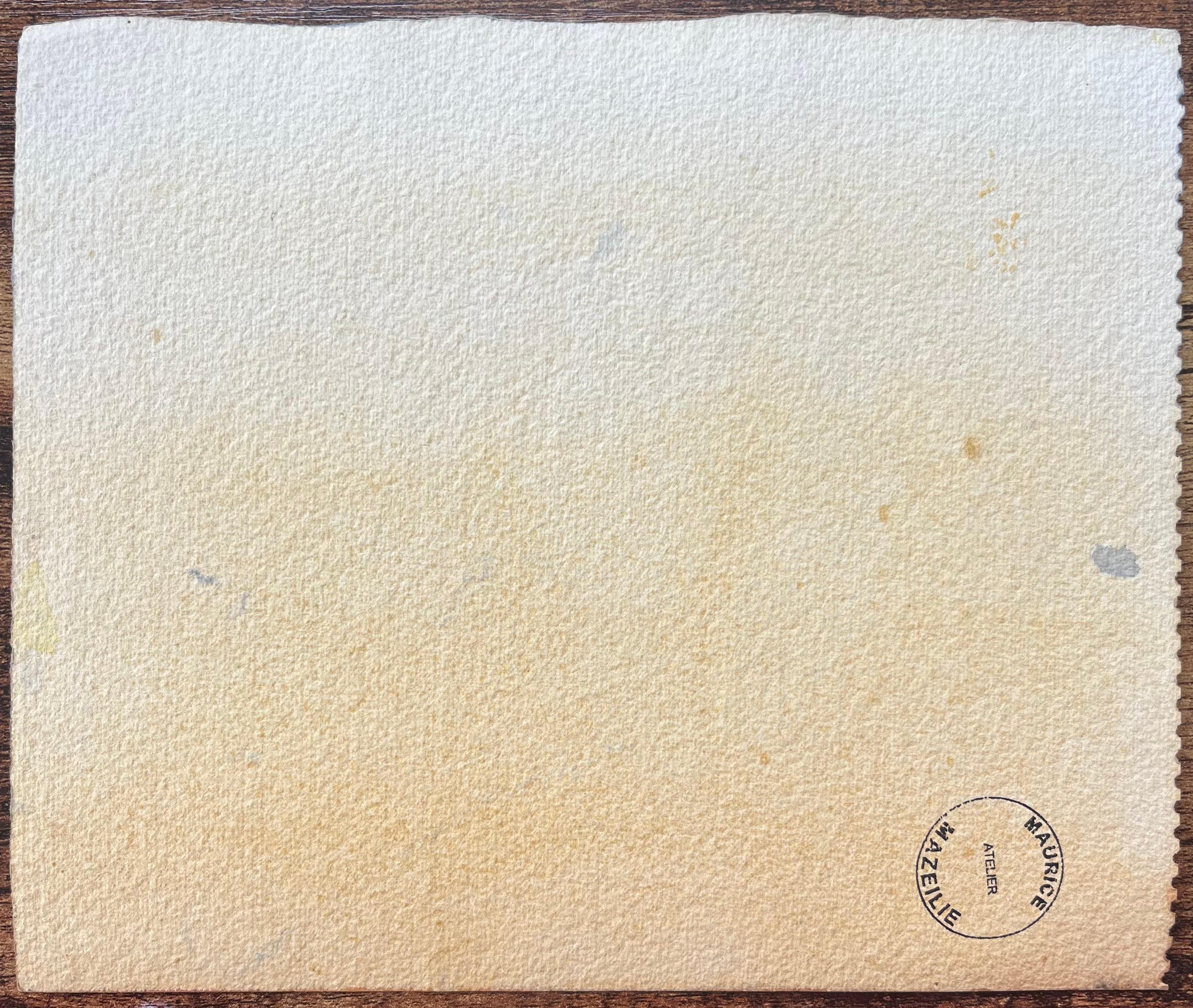 Aquarelle impressionniste française d'une maison rurale dans un cadre côtier en vente 1