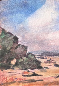 French Impressionist Watercolor of Tranquil Coastal Landscape