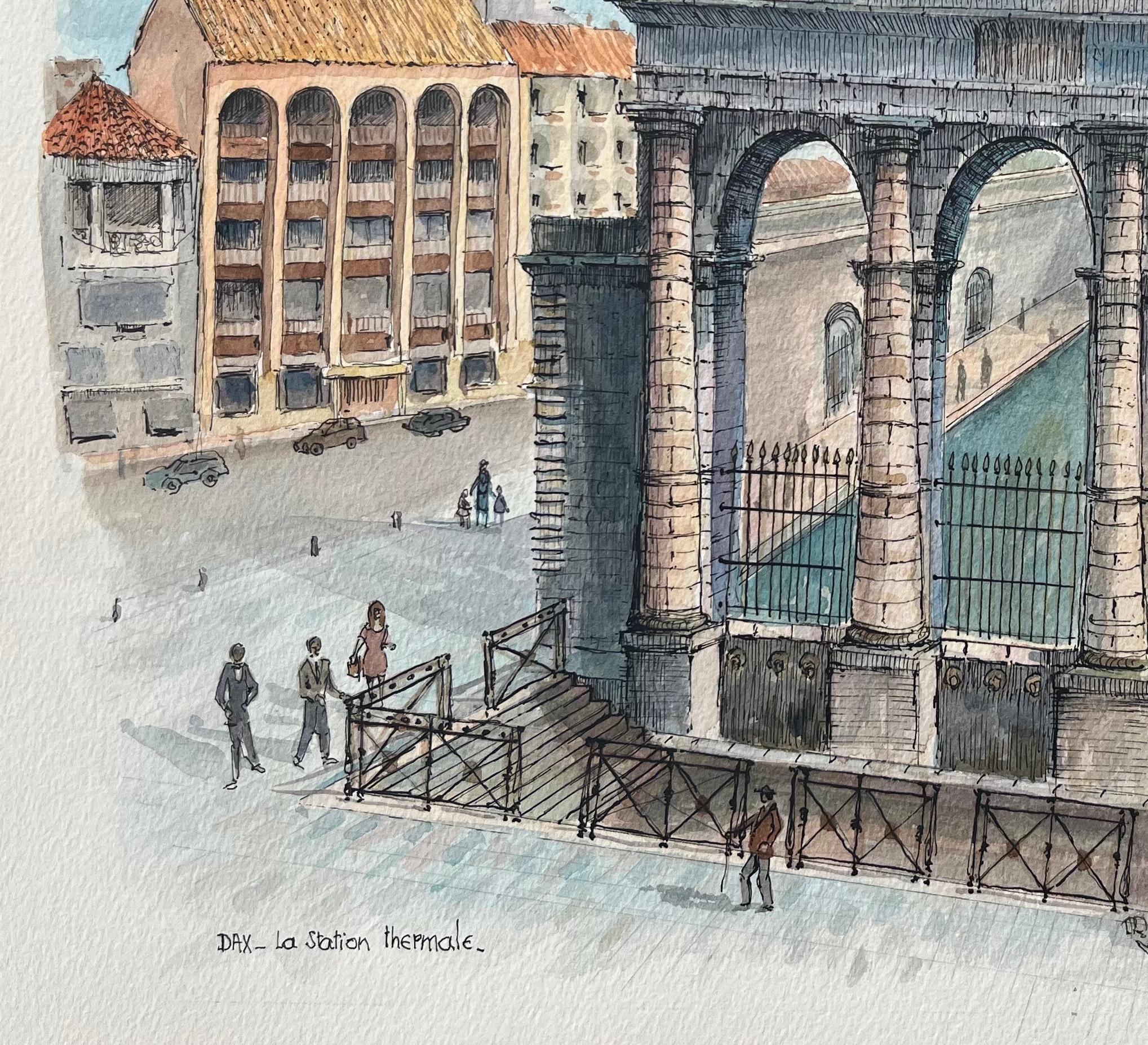 Título: Pintura francesa a la acuarela de 