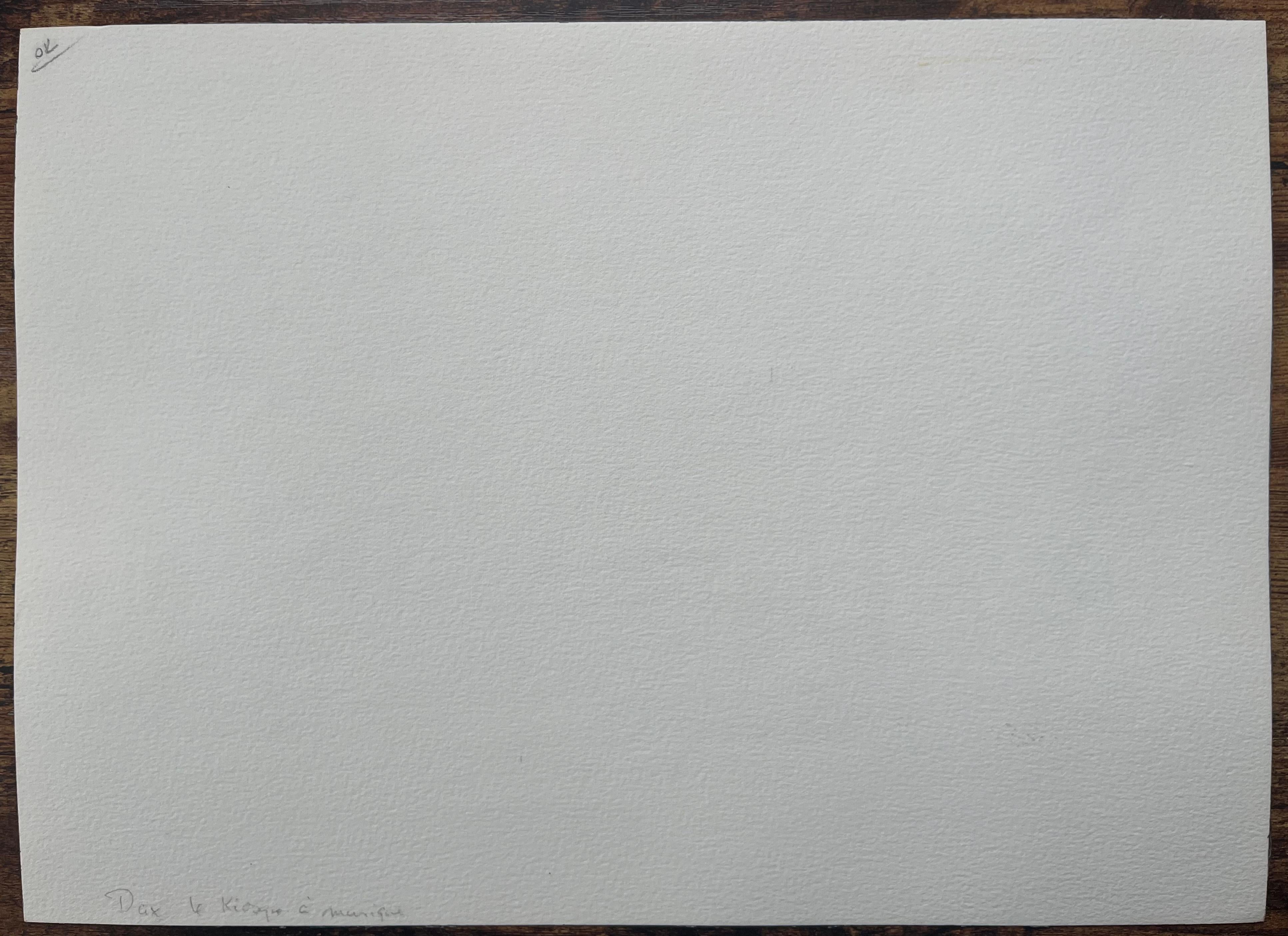 French Watercolor Painting of “Le Kiosque à Musique” in Dax For Sale 2