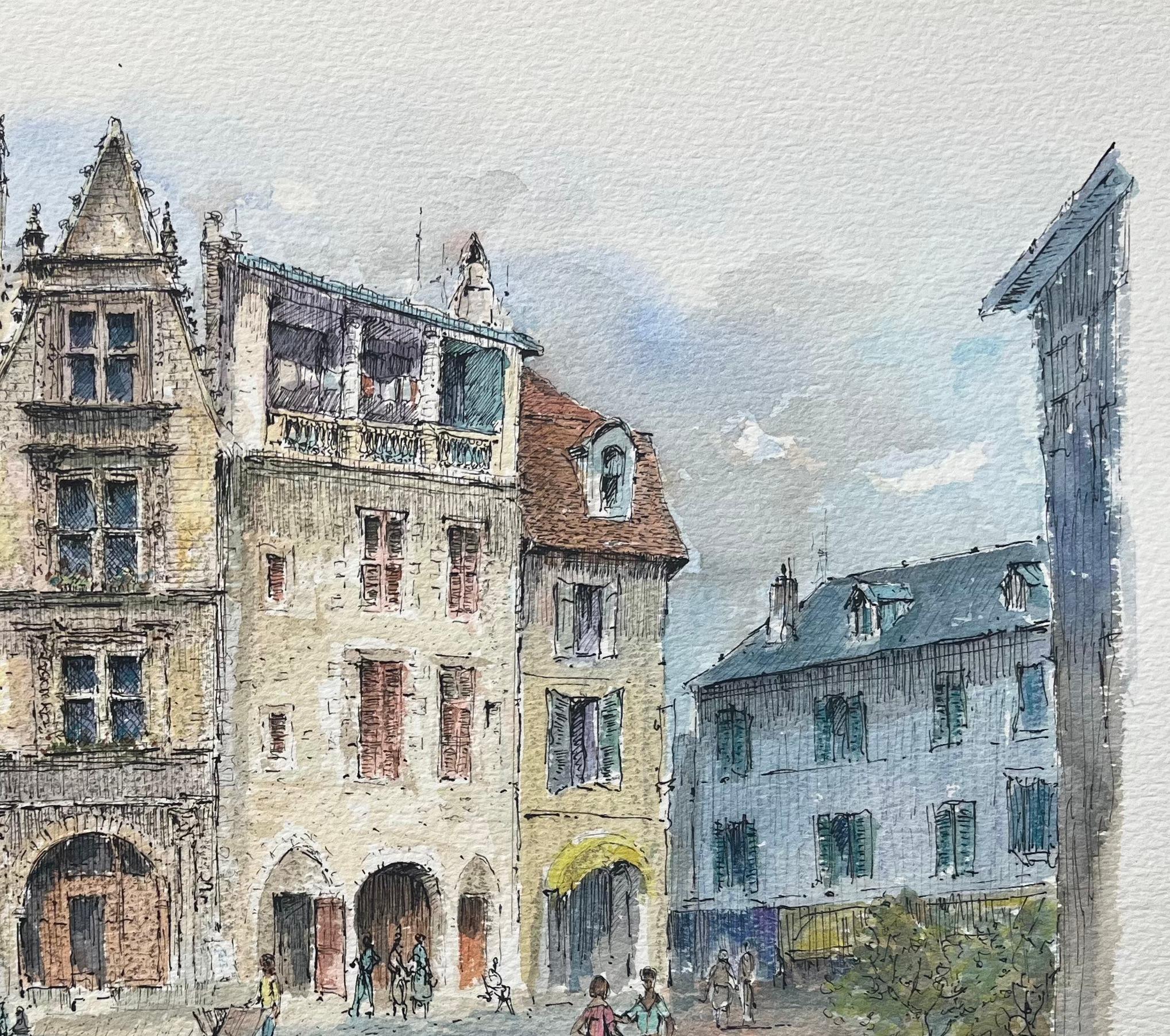 Título: Acuarela francesa de Sarlat-la-Canéda, plaza Peyrou
de Robert Lepine (francés, 1929 - 2017)
Firmado: Sí
Técnica: Acuarela sobre papel de artista, sin enmarcar
Tamaño: 10,25 x 14,25 (alto x ancho)
Estado: Muy bueno.
Procedencia: De la
