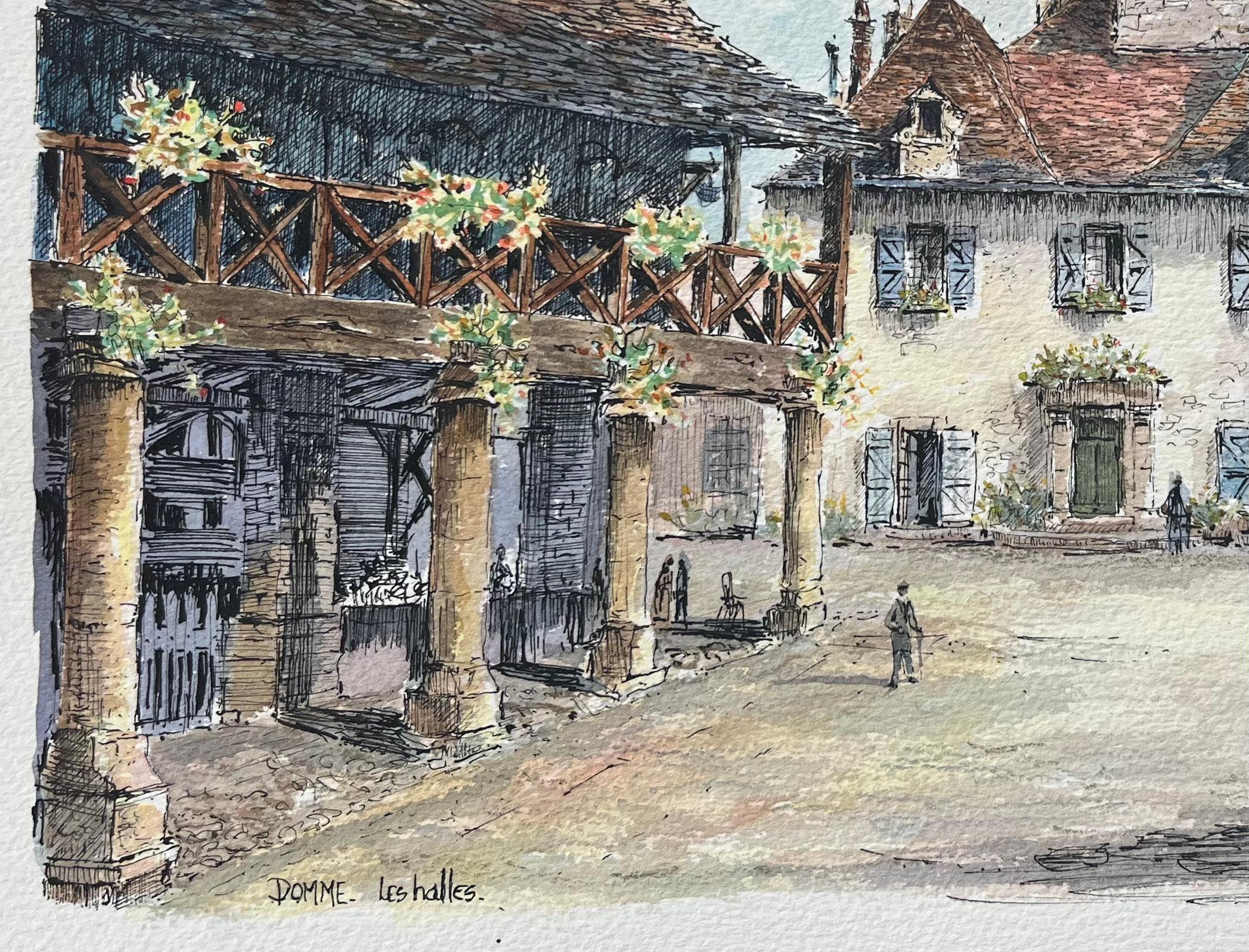 Titre : Peinture à l'aquarelle des Halles de Domme
par Robert Lepine (français, 1929 - 2017)
Signé : Oui
Moyen : Aquarelle sur papier d'artiste, non encadrée
Taille : 10,25 x 14,25 (hauteur x largeur)
État : très bon.
Provenance : Collection de