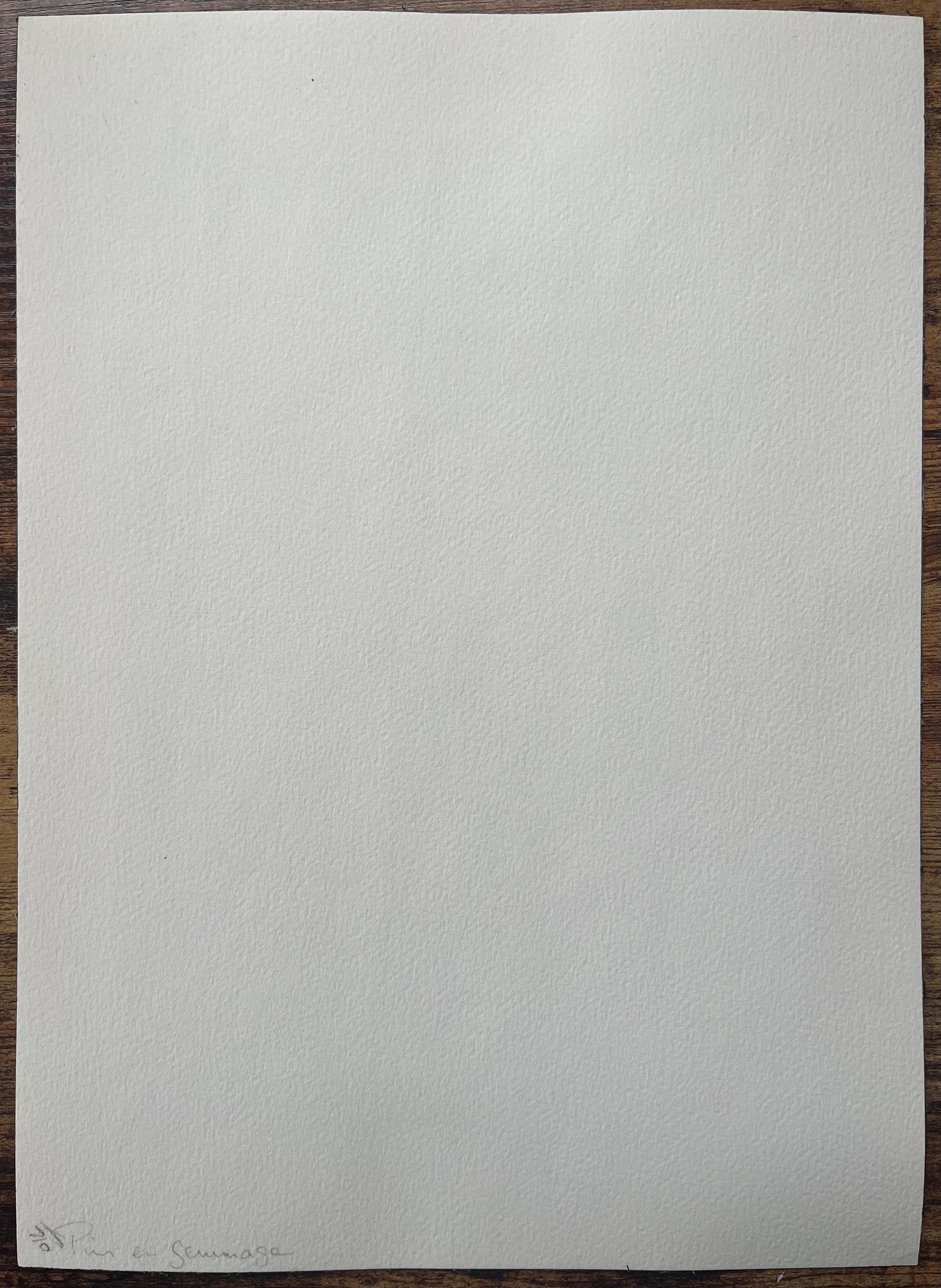 French Watercolor Painting of “Pin en Gemmage” in Forested Dunes For Sale 4