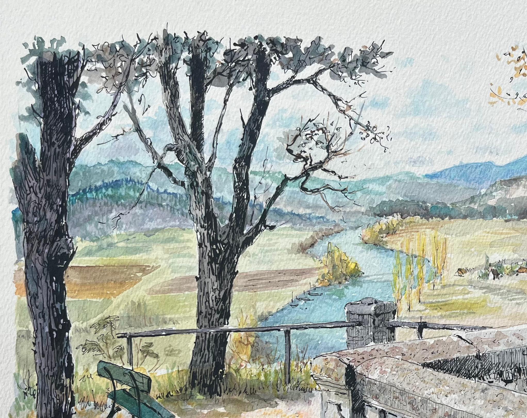 Titolo: Acquerello francese di Domme con vista panoramica sulla valle della Dordogna
di Robert Lepine (francese, 1929 - 2017)
Firmato: Yes One
Medium: Acquerello su carta da artisti, senza cornice
Dimensioni: 10,75 x 13,75 (altezza x