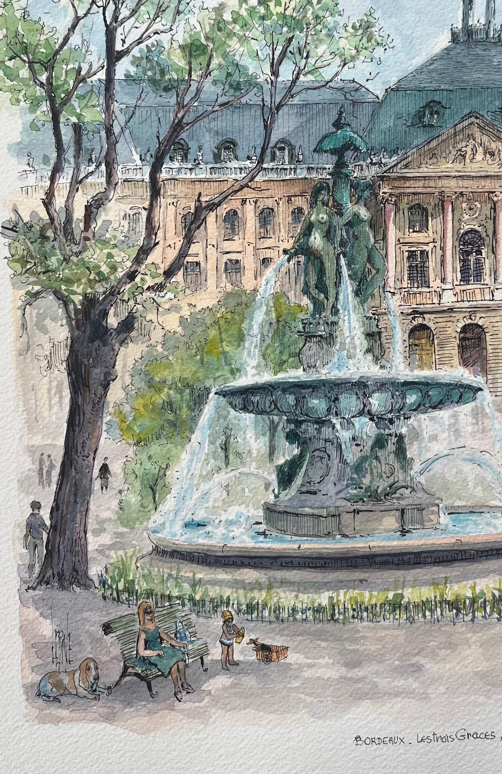 Titel: Französisches Aquarell von 
