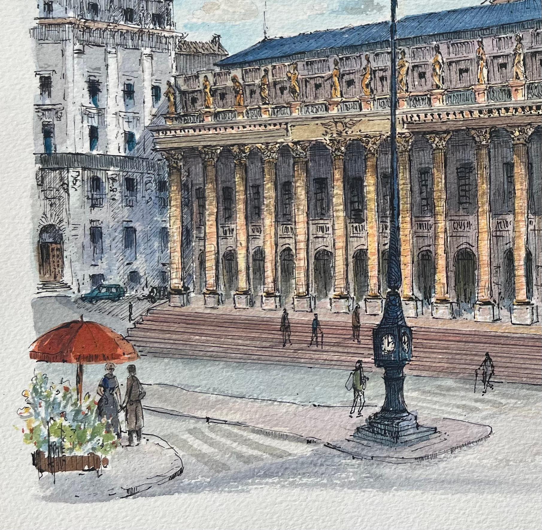 Französisches Aquarell von 