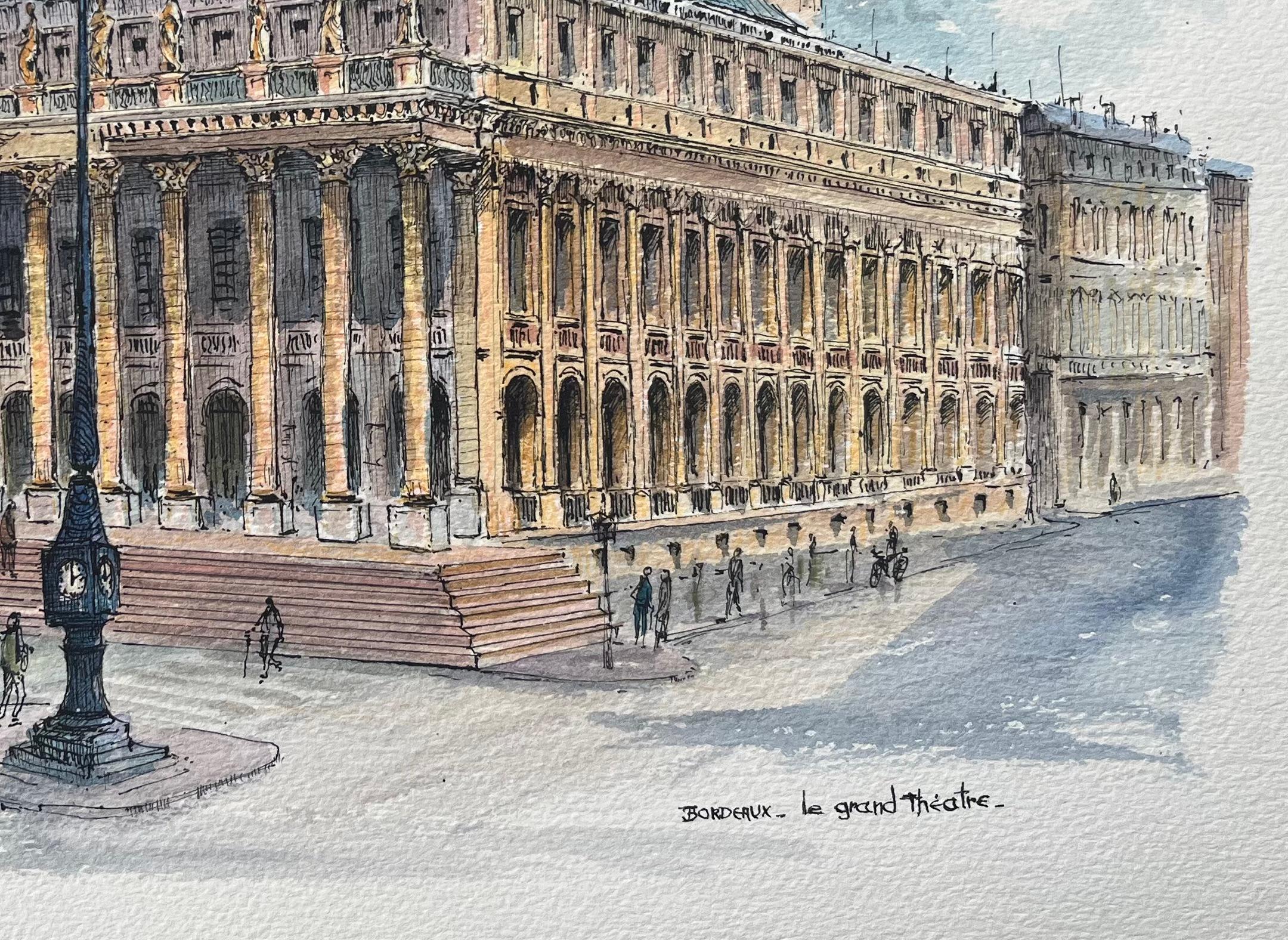 Französisches Aquarell von 