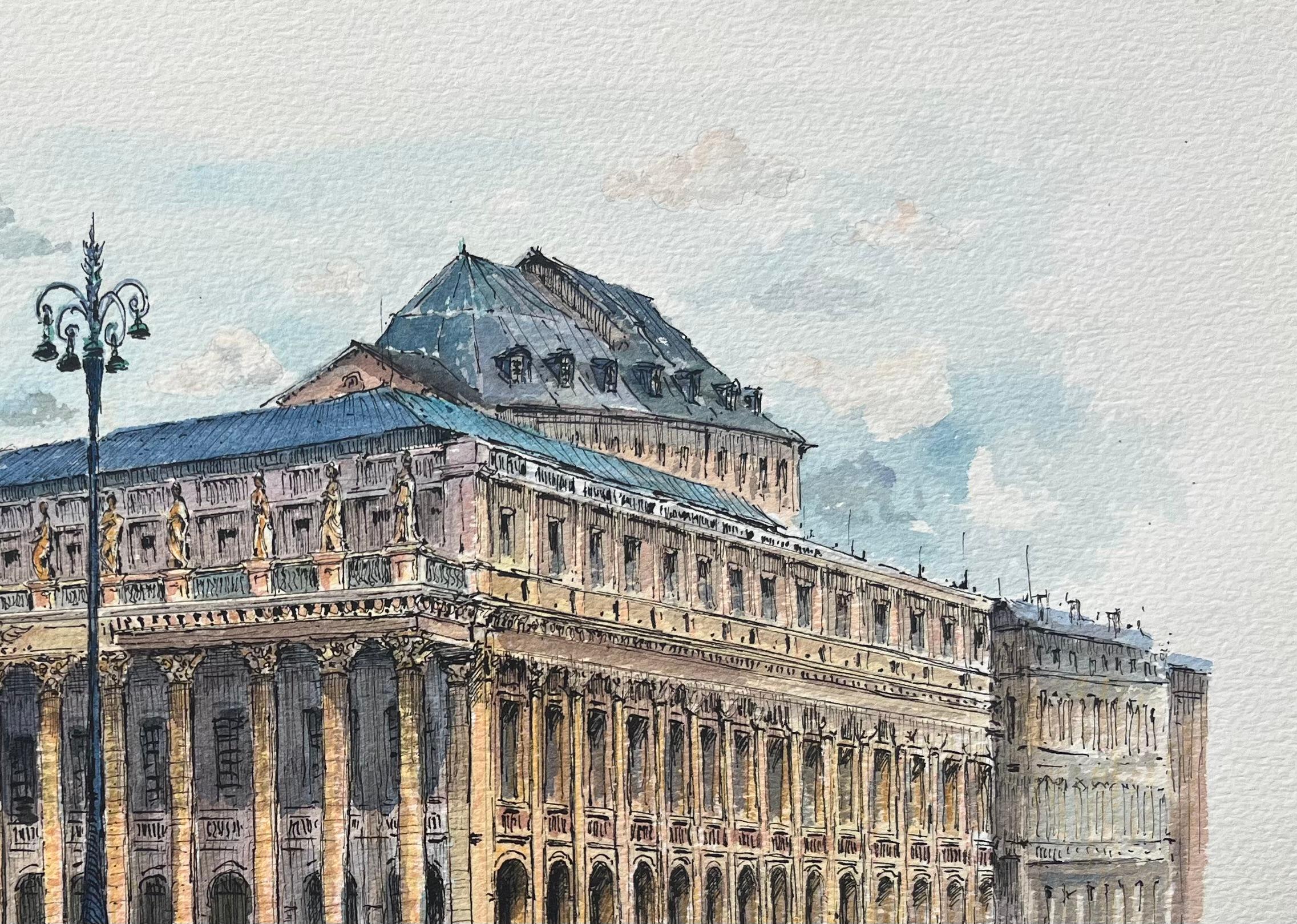 Französisches Aquarell von 