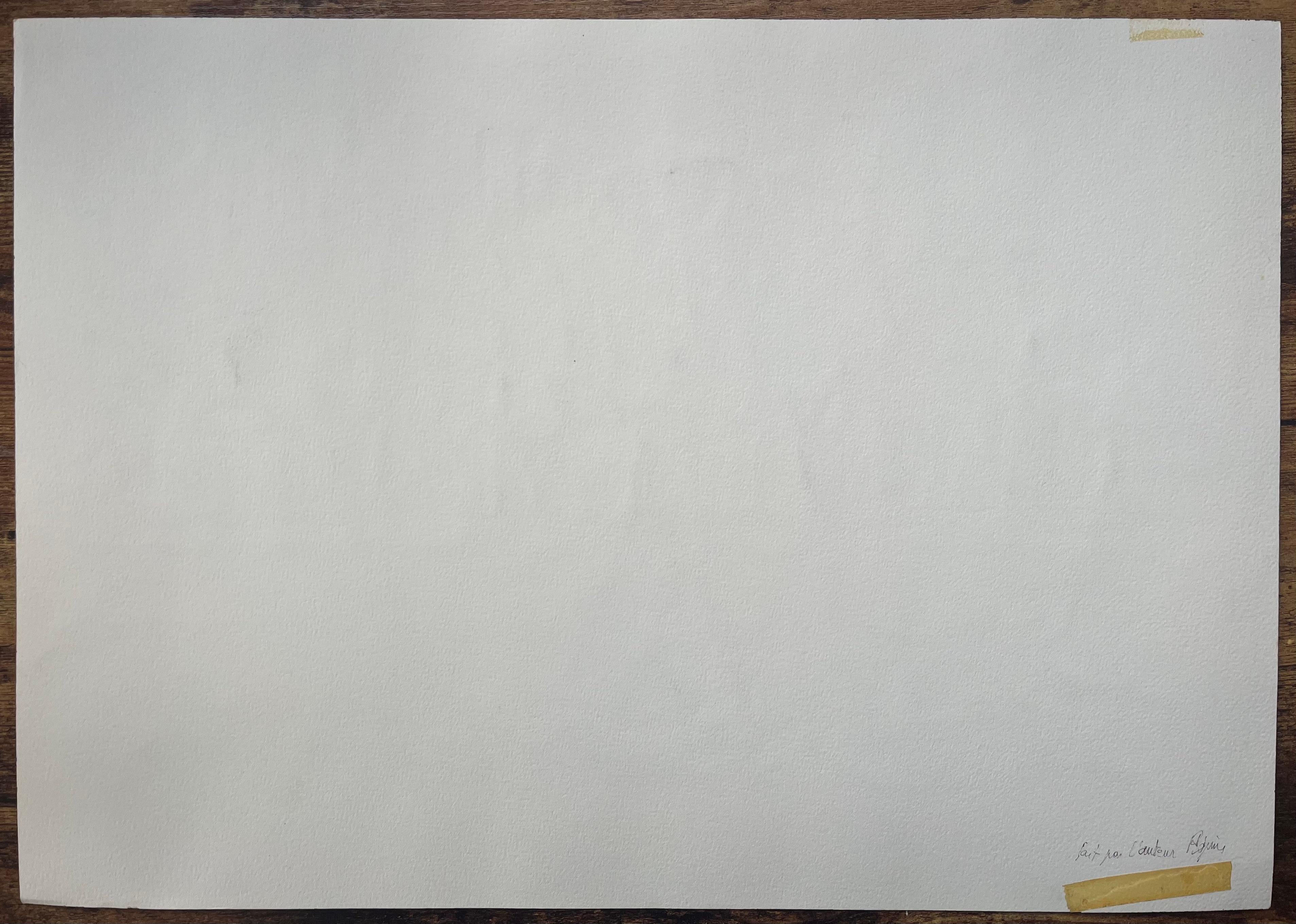 Französisches Aquarell von Chinon: Vue Générale mit Château und Flusslandschaft im Angebot 2