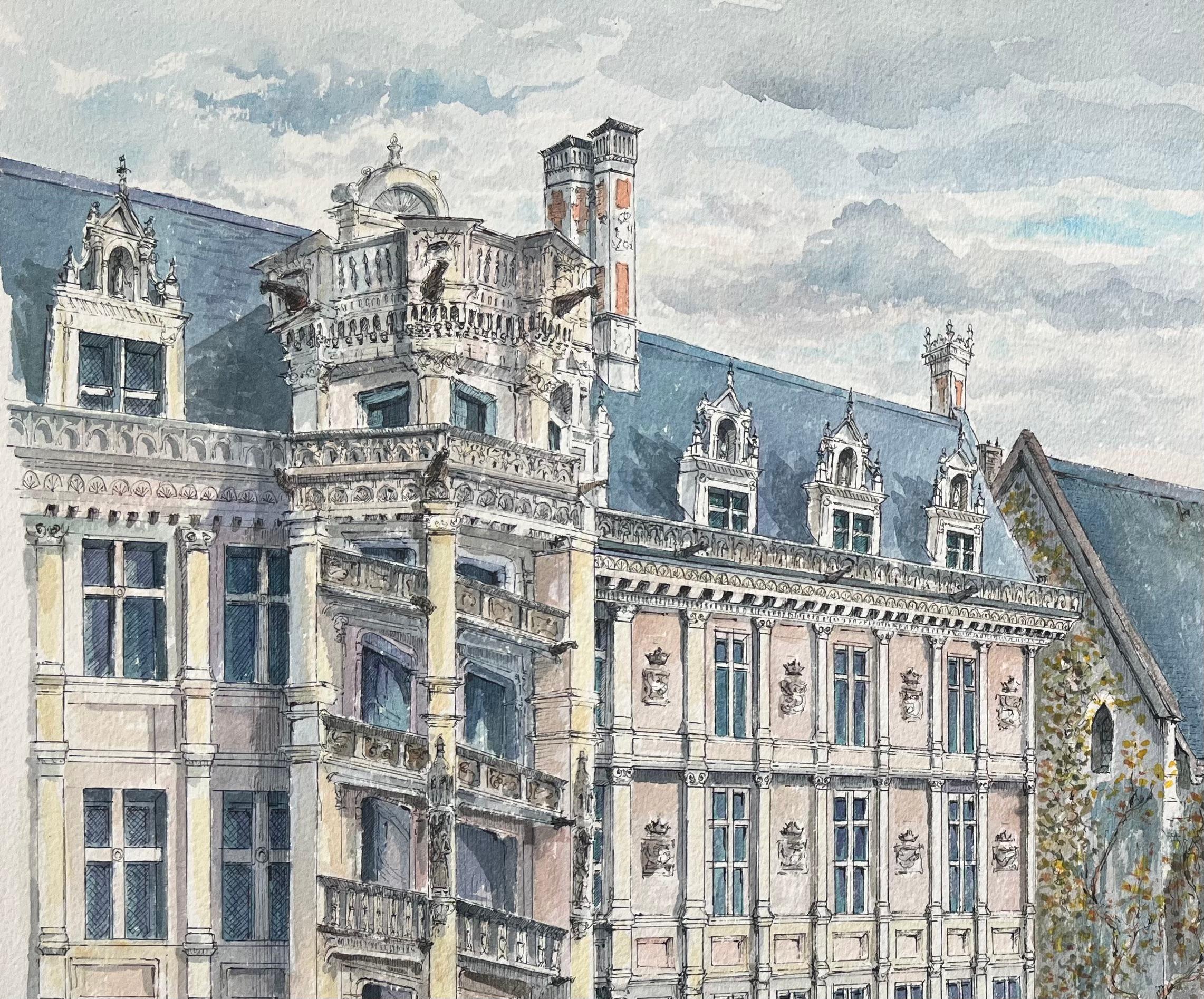 Titre : Aquarelle française de 