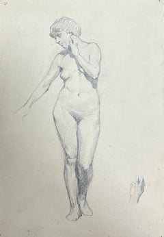Schizzo di ritratto antico inglese di nudo femminile seduto