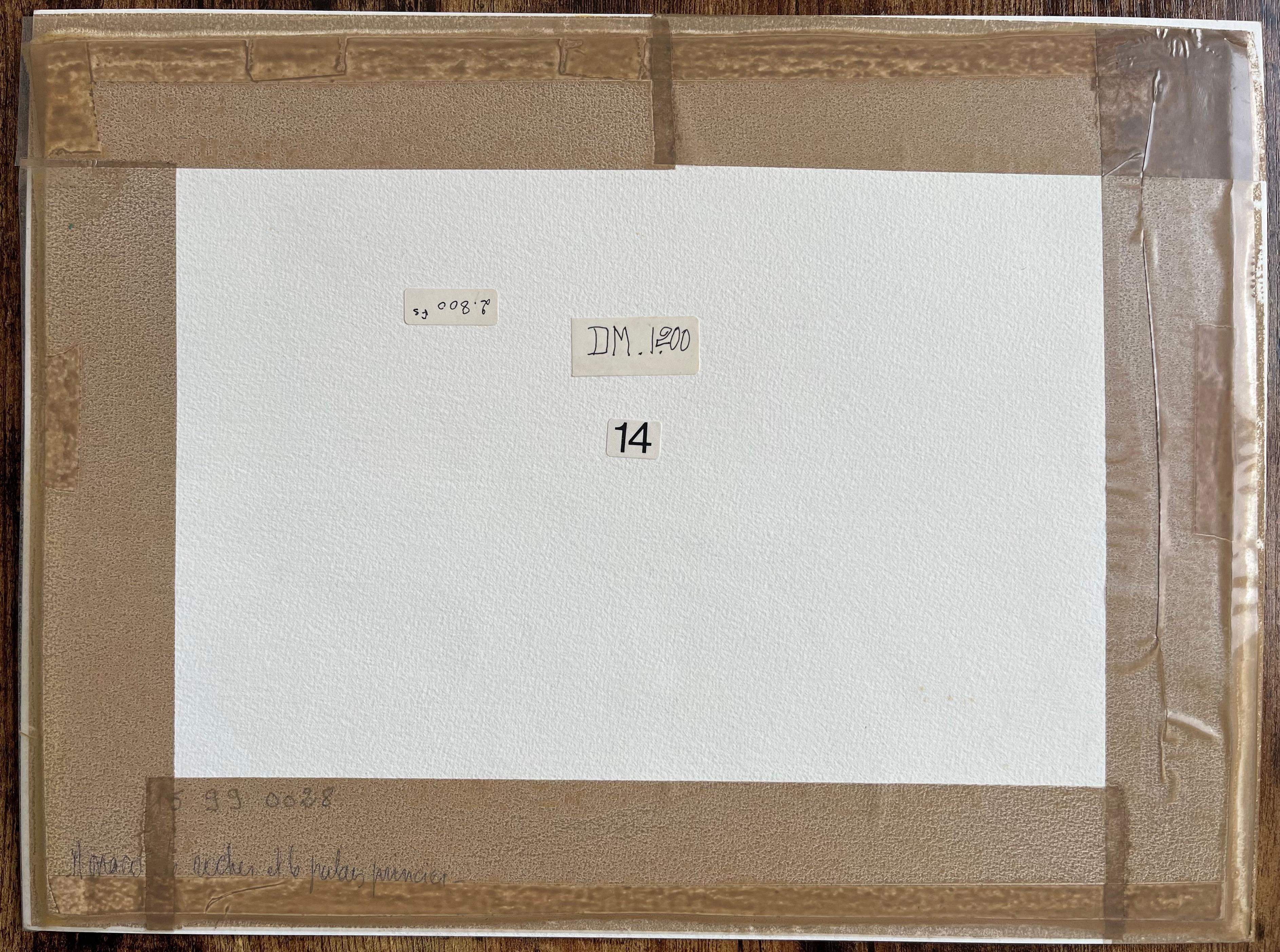 Aquarelle française de la vieille ville et du port de Monaco en vente 2