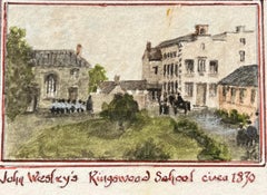 Historische Miniatur-Aquarelle von John Wesley Kingswood School