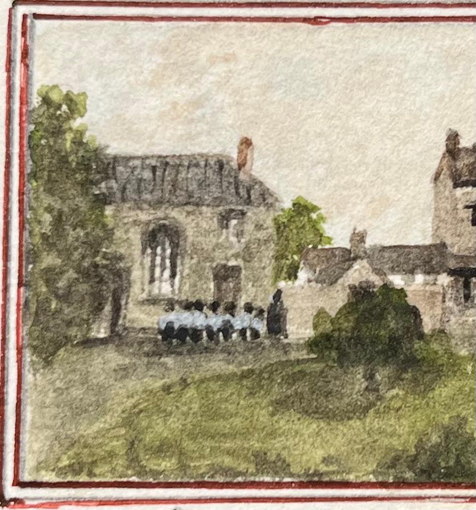Historic Miniature Watercolor Paintings of John Wesley Kingswood School For Sale 1